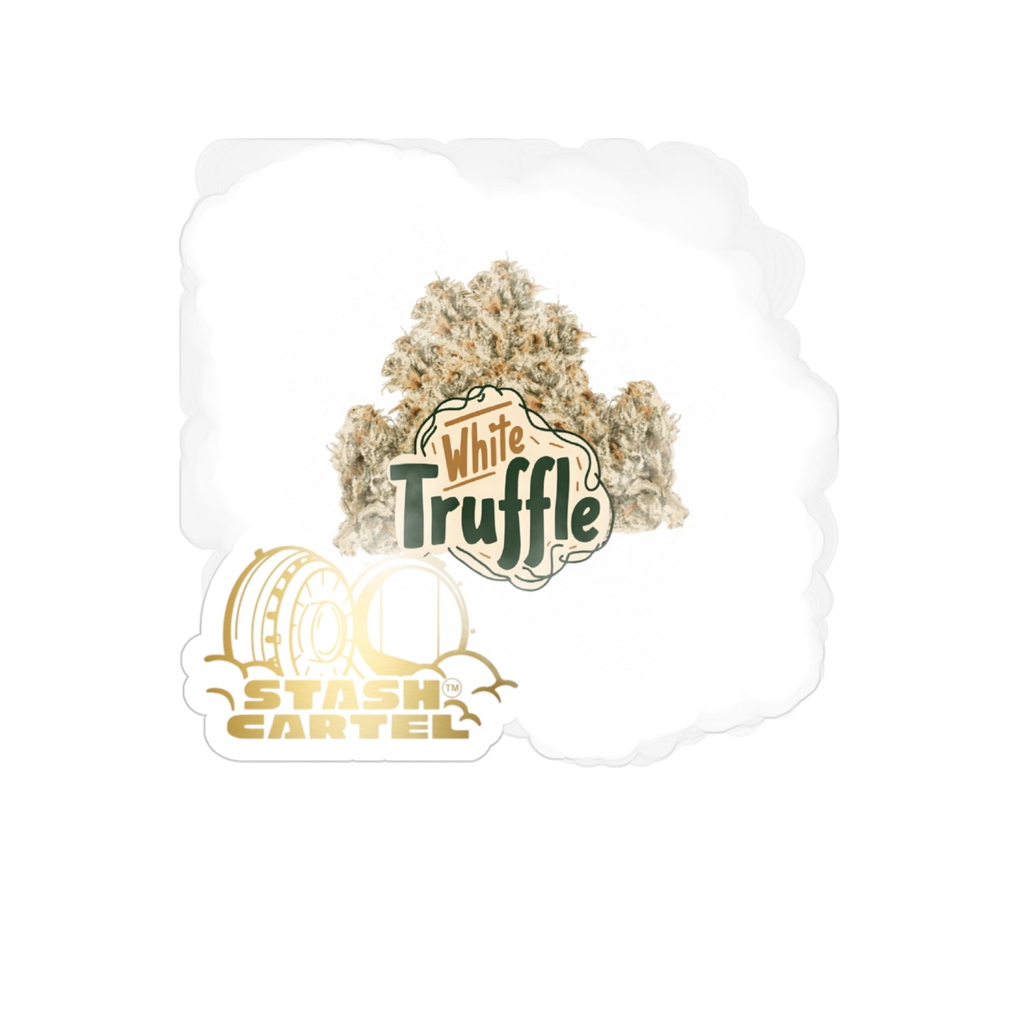 White Truffle Transparent Outdoor Sticker – Weed Art Collectible