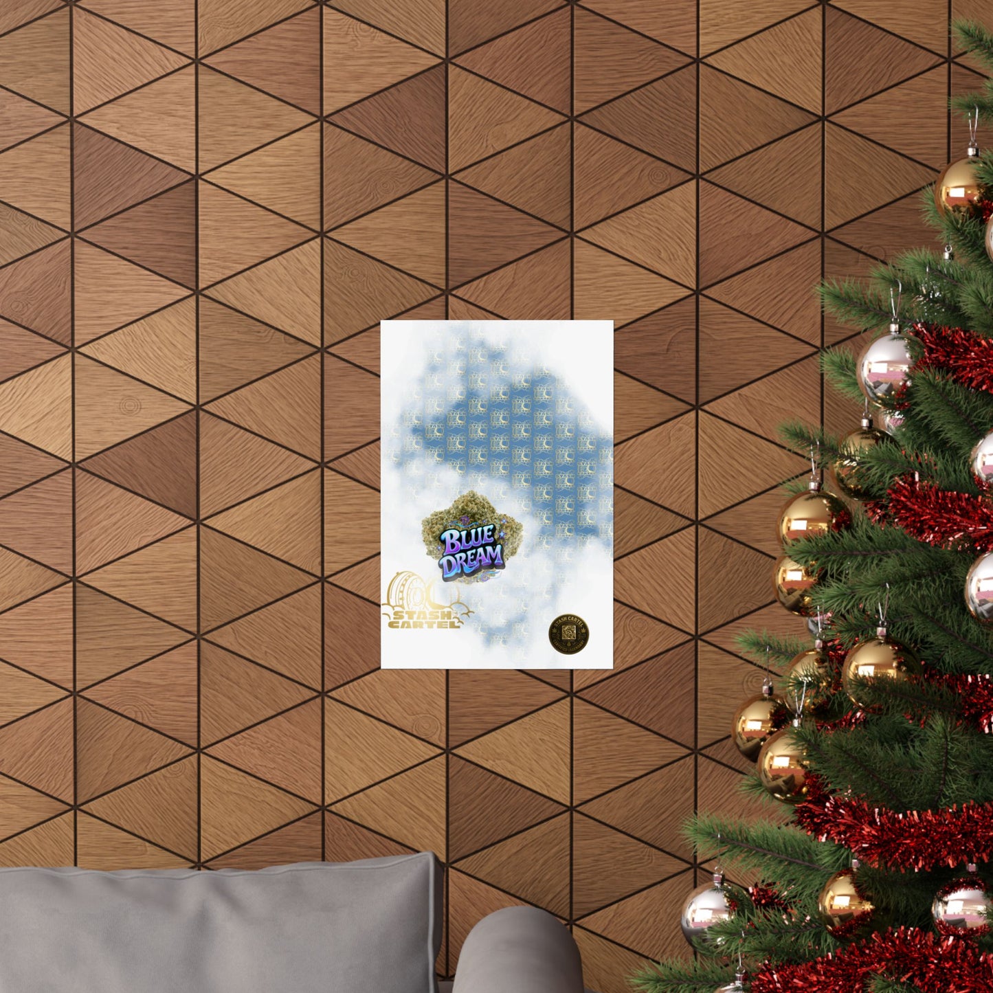π "Blue Dream" West Coast Sativa Hybrid Poster β Classic Cali Cannabis Art in Sky Blue Tones
