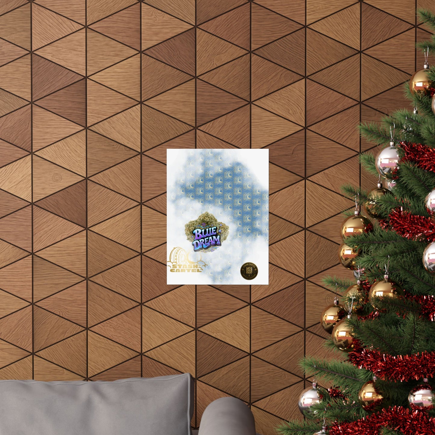 π "Blue Dream" West Coast Sativa Hybrid Poster β Classic Cali Cannabis Art in Sky Blue Tones