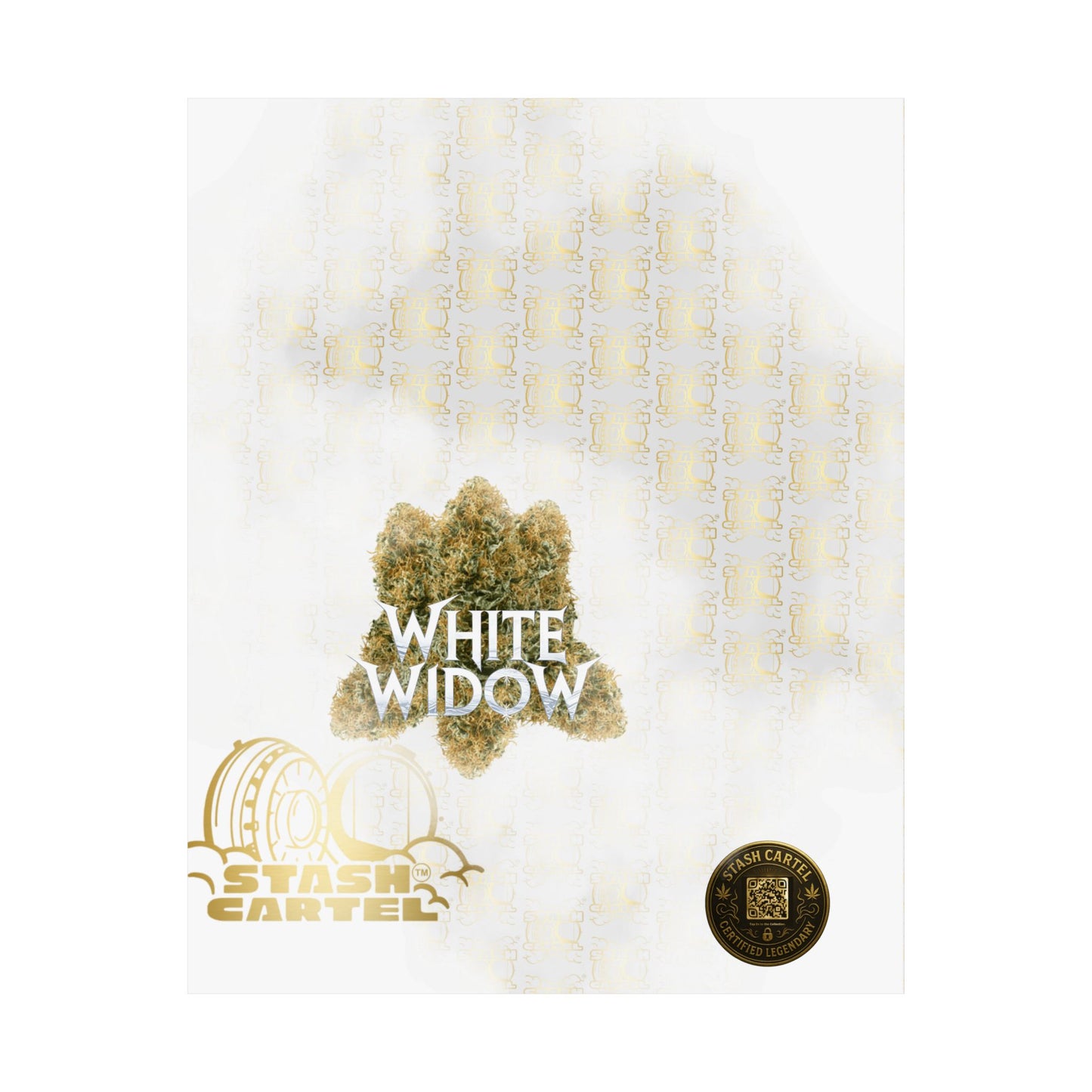 🕸️ "White Widow" Frosted Hybrid Legacy Poster – Classic Cannabis Wall Art