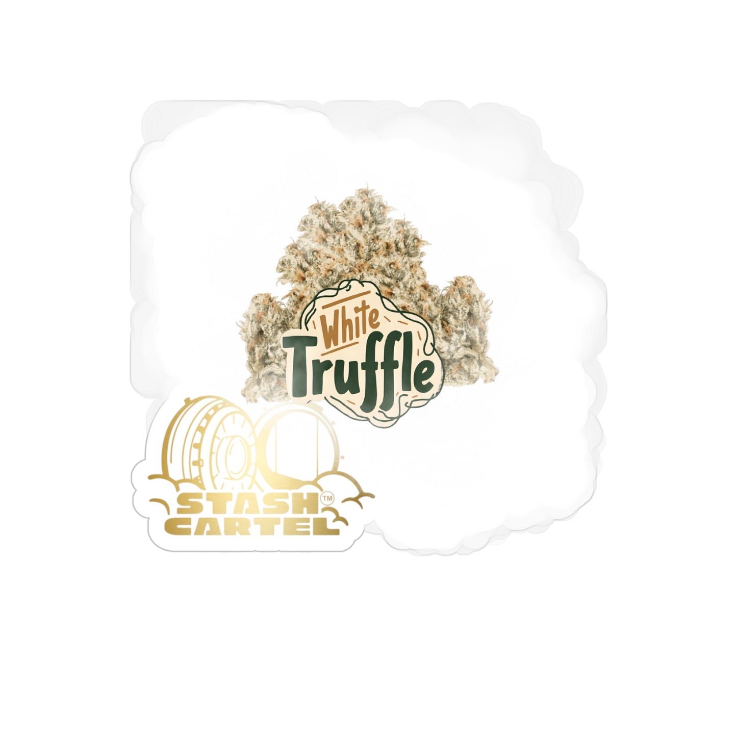 White Truffle Transparent Outdoor Sticker – Weed Art Collectible