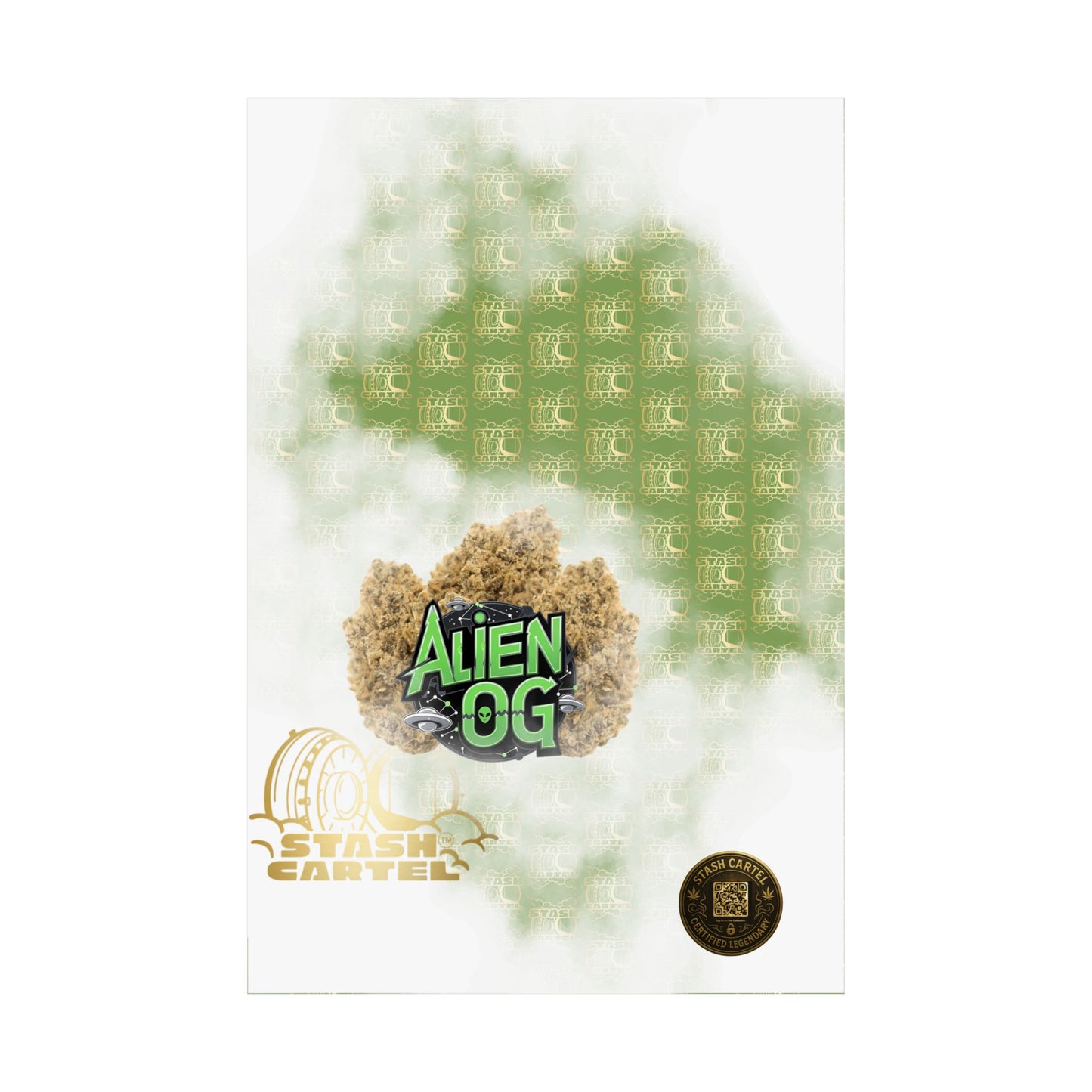π½π² Alien OG Poster β Legendary Indica-Dominant Hybrid with Citrus Pine & Cosmic Potency