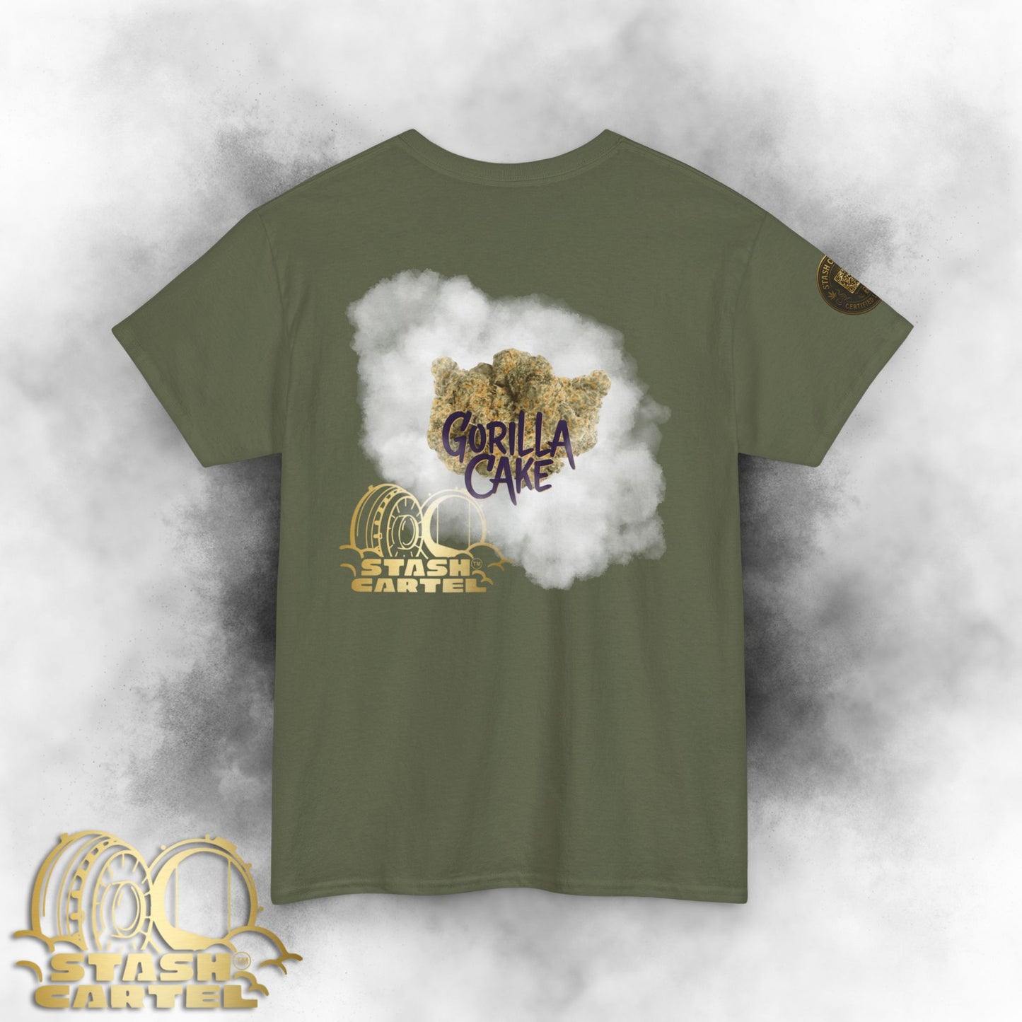 Gorilla Cake Tee – Hybrid Strength, Frosted Kush Unisex Heavy Cotton Tee