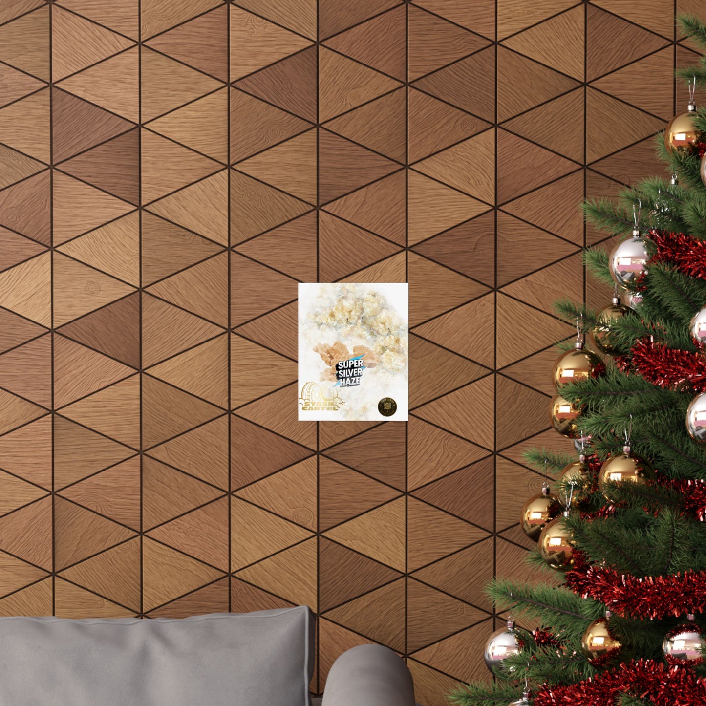 ⚡Super Silver Haze Sugar Wax Poster – Crystalline Sativa Wall Art with Gold Glow