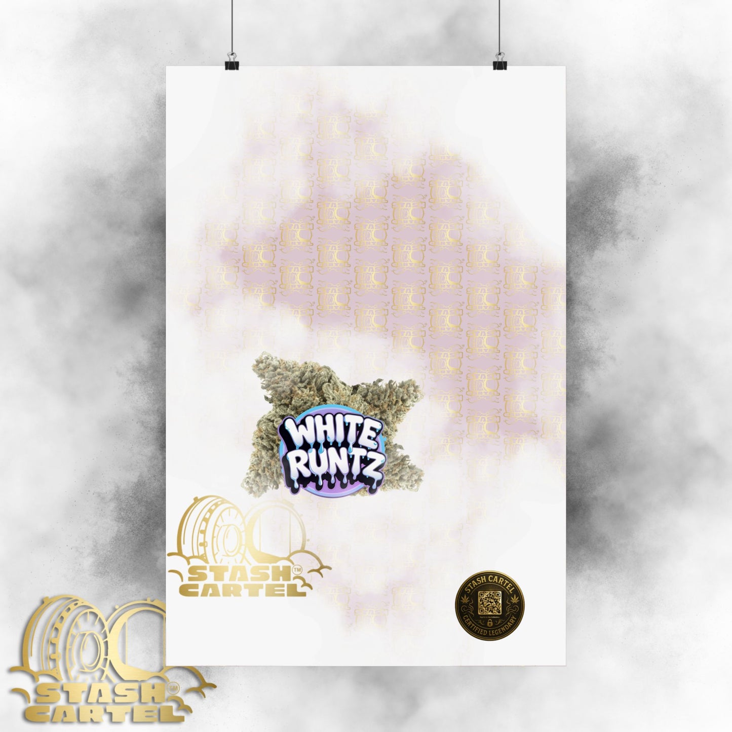 βοΈπ White Runtz Poster β Designer Candy Gas Hybrid Poster with Luxury Vibes