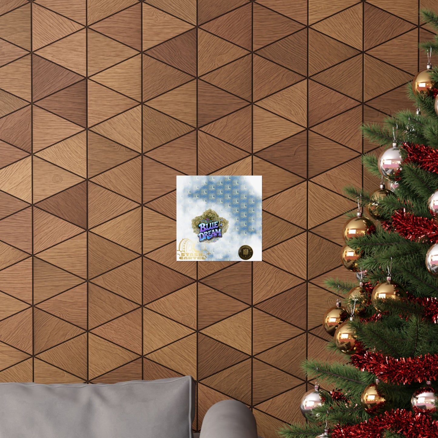 π "Blue Dream" West Coast Sativa Hybrid Poster β Classic Cali Cannabis Art in Sky Blue Tones