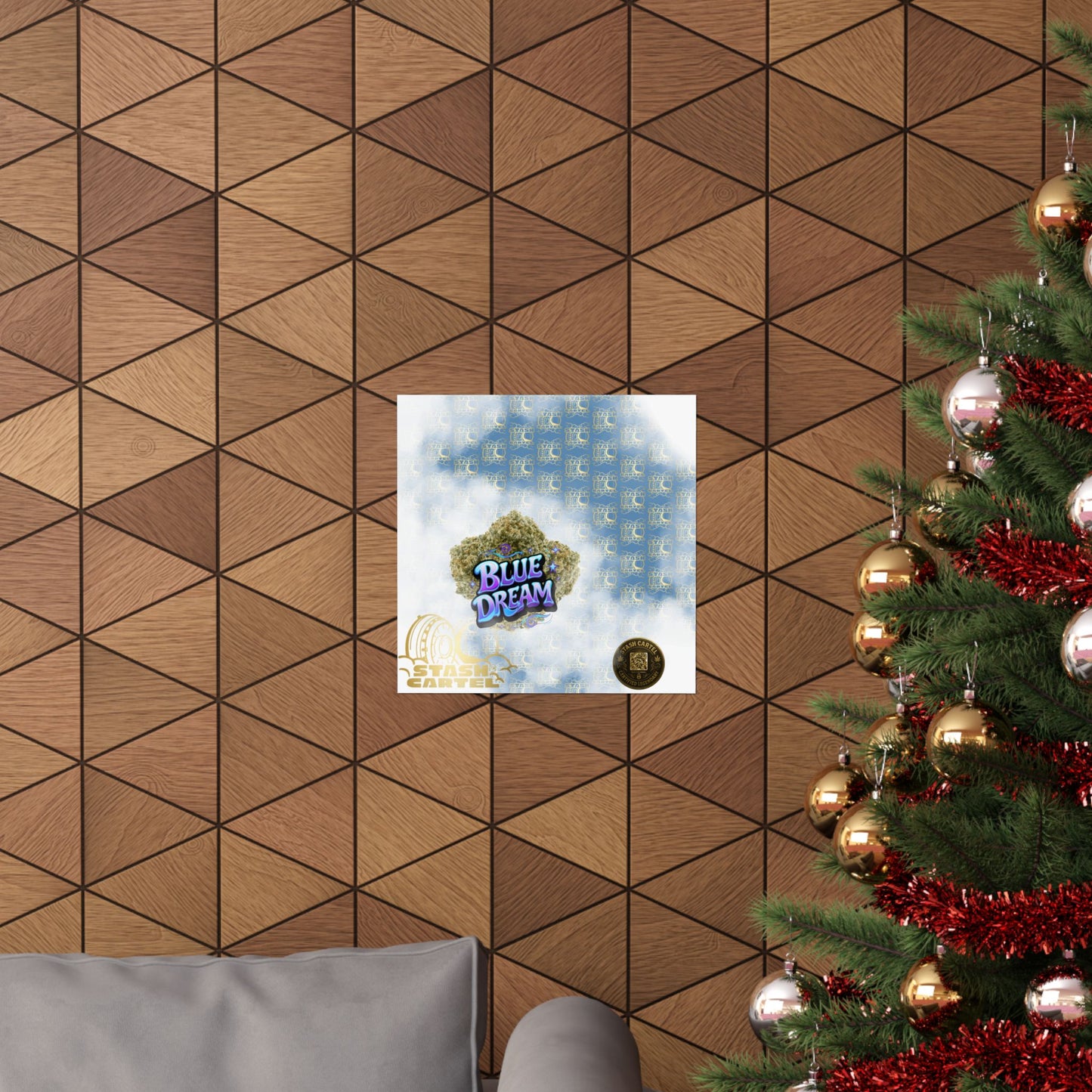 π "Blue Dream" West Coast Sativa Hybrid Poster β Classic Cali Cannabis Art in Sky Blue Tones