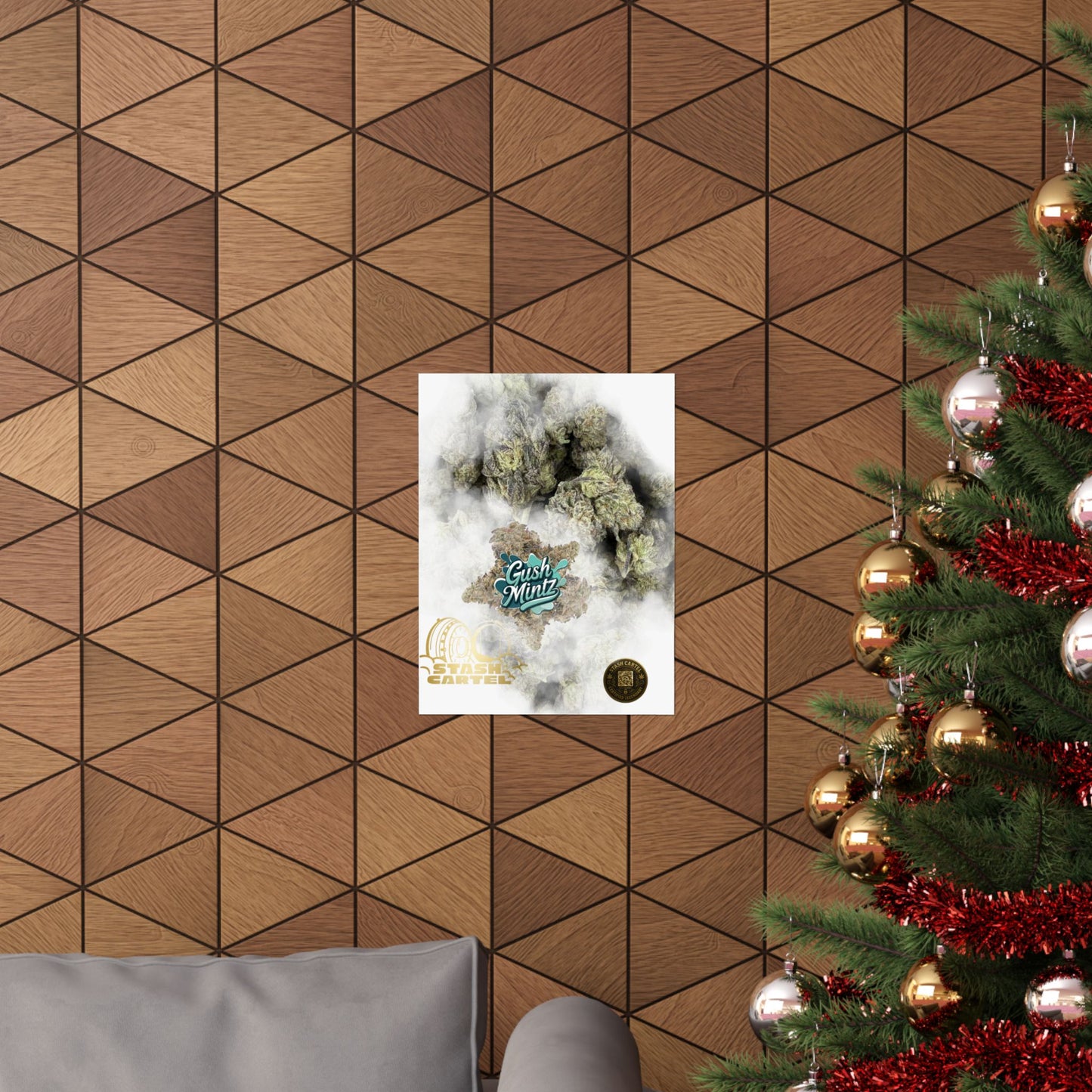 π¬οΈ "Gush Mintz" Hybrid Poster Print β Ice-Cold Cannabis Wall Art with Minty Drip