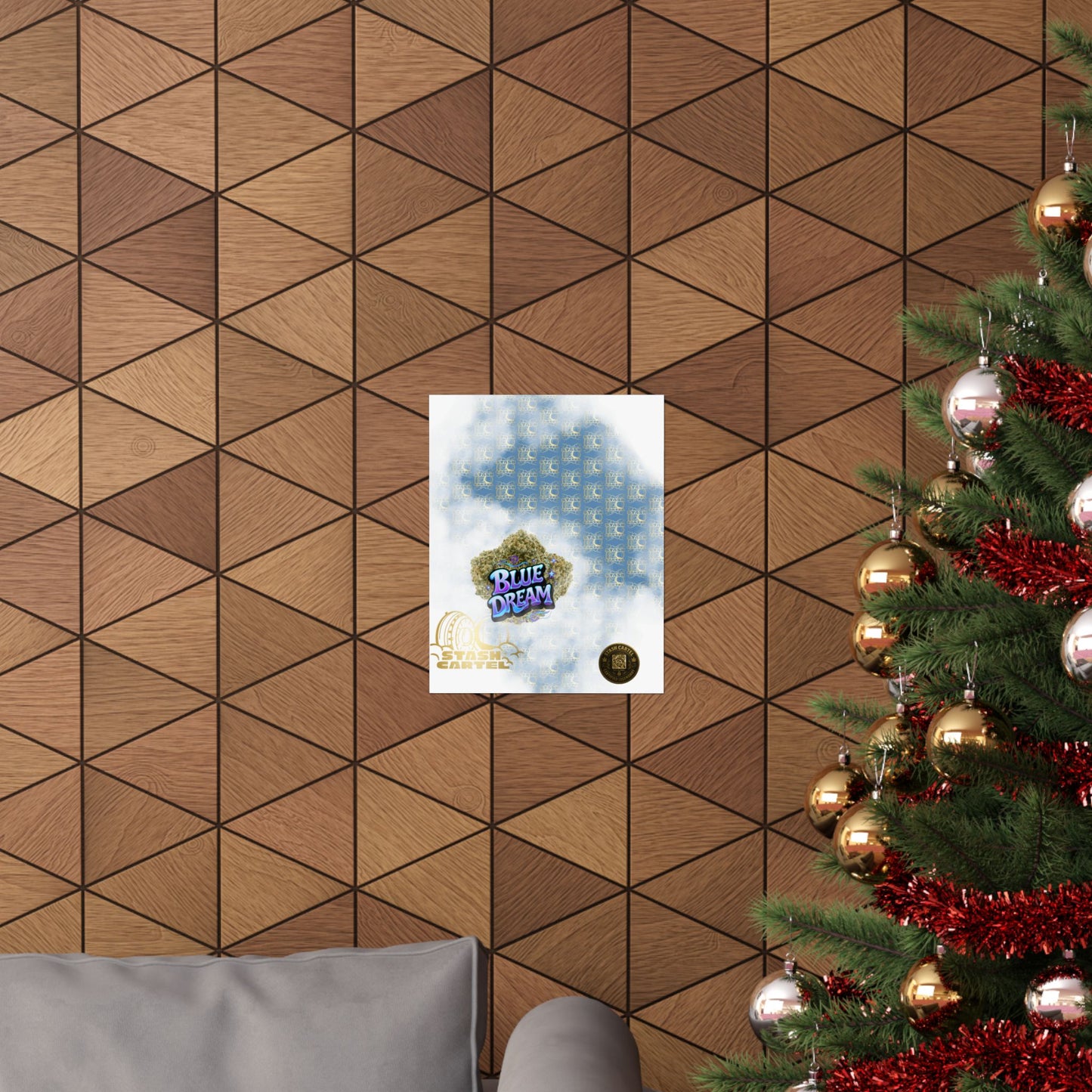 π "Blue Dream" West Coast Sativa Hybrid Poster β Classic Cali Cannabis Art in Sky Blue Tones