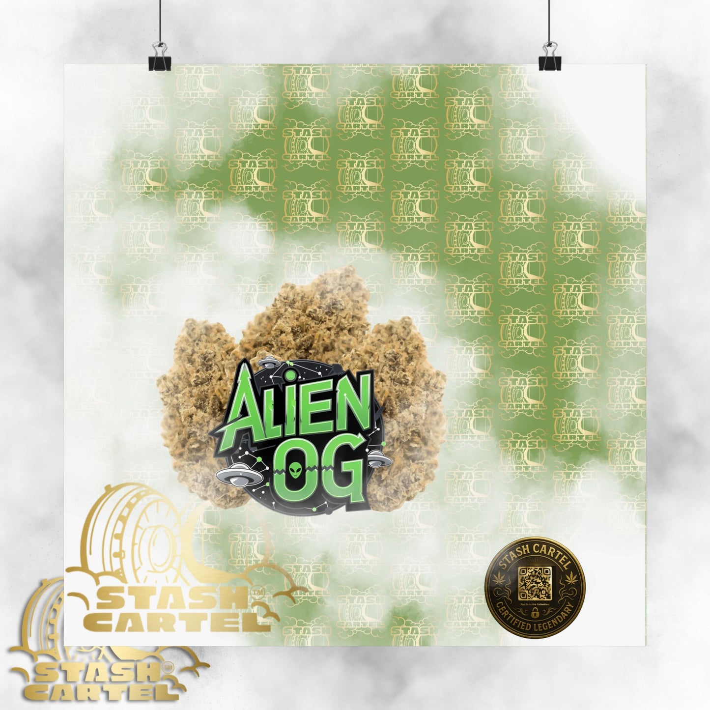π½π² Alien OG Poster β Legendary Indica-Dominant Hybrid with Citrus Pine & Cosmic Potency