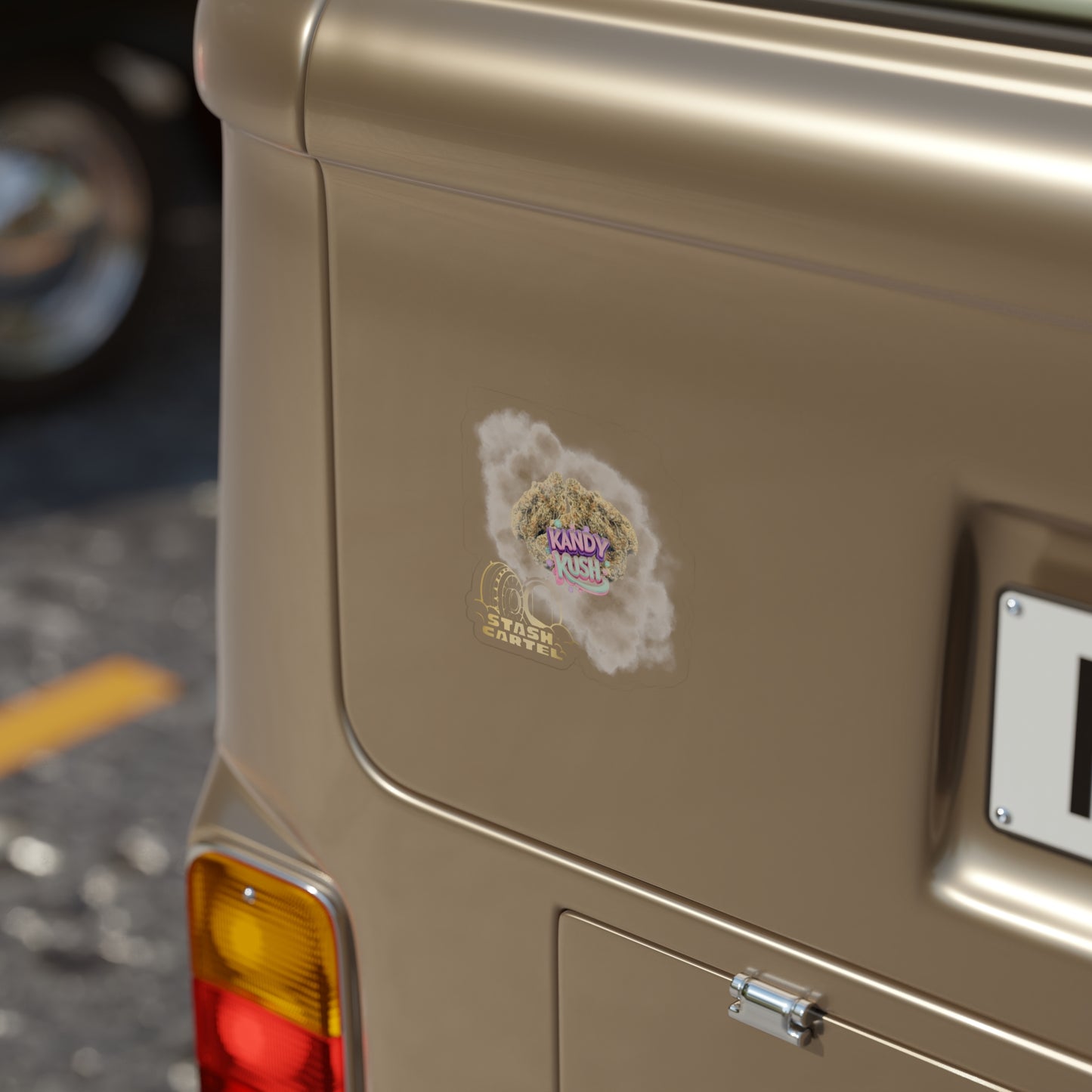Kandy Kush Transparent Outdoor Sticker – Cannabis Culture Design