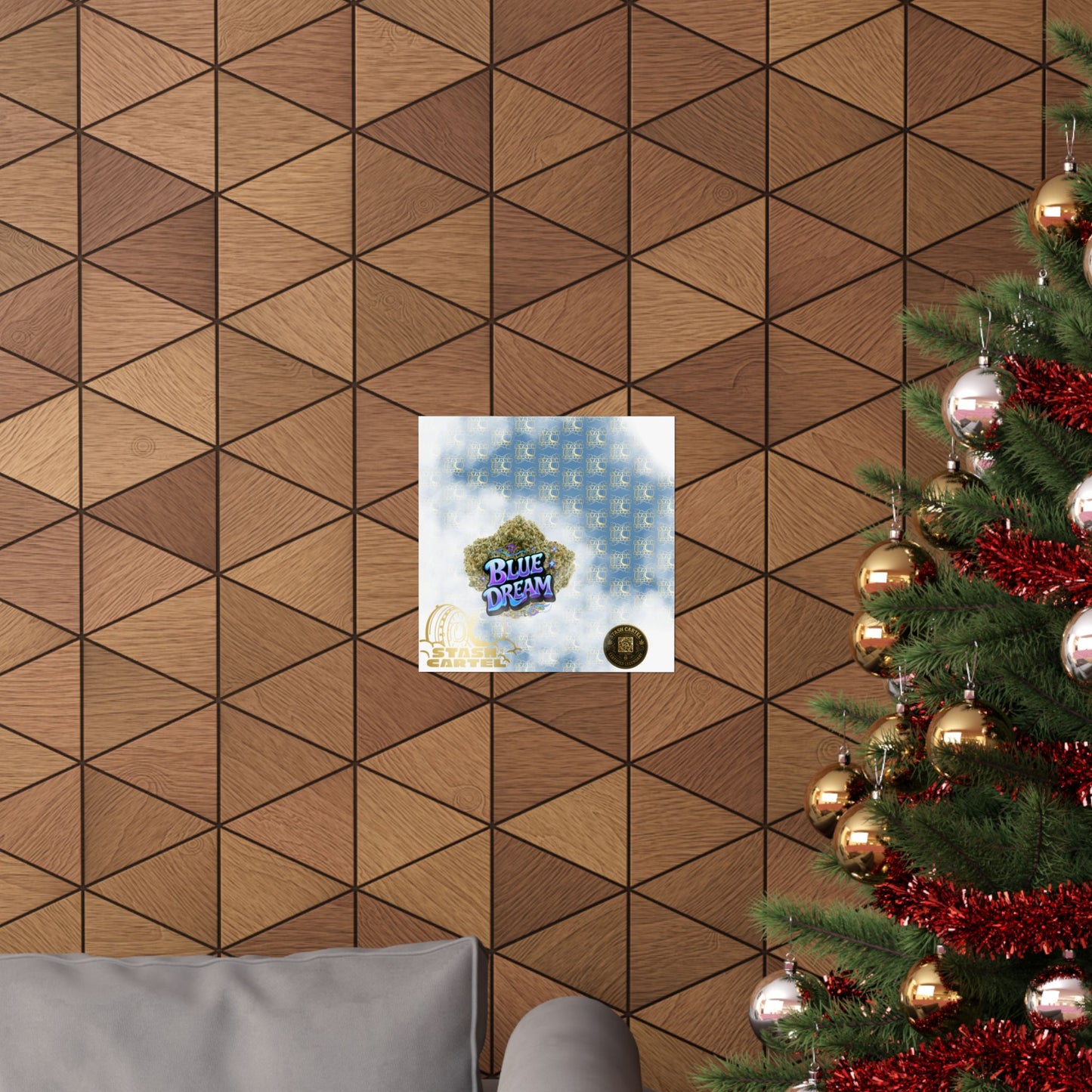 π "Blue Dream" West Coast Sativa Hybrid Poster β Classic Cali Cannabis Art in Sky Blue Tones