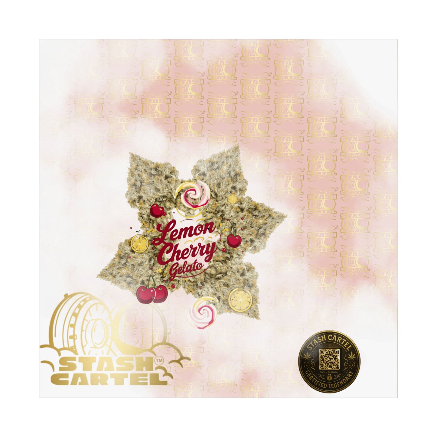 🍋🍒 Lemon Cherry Gelato Poster – Indica Wall Print with Sweet Citrus Cream Terps