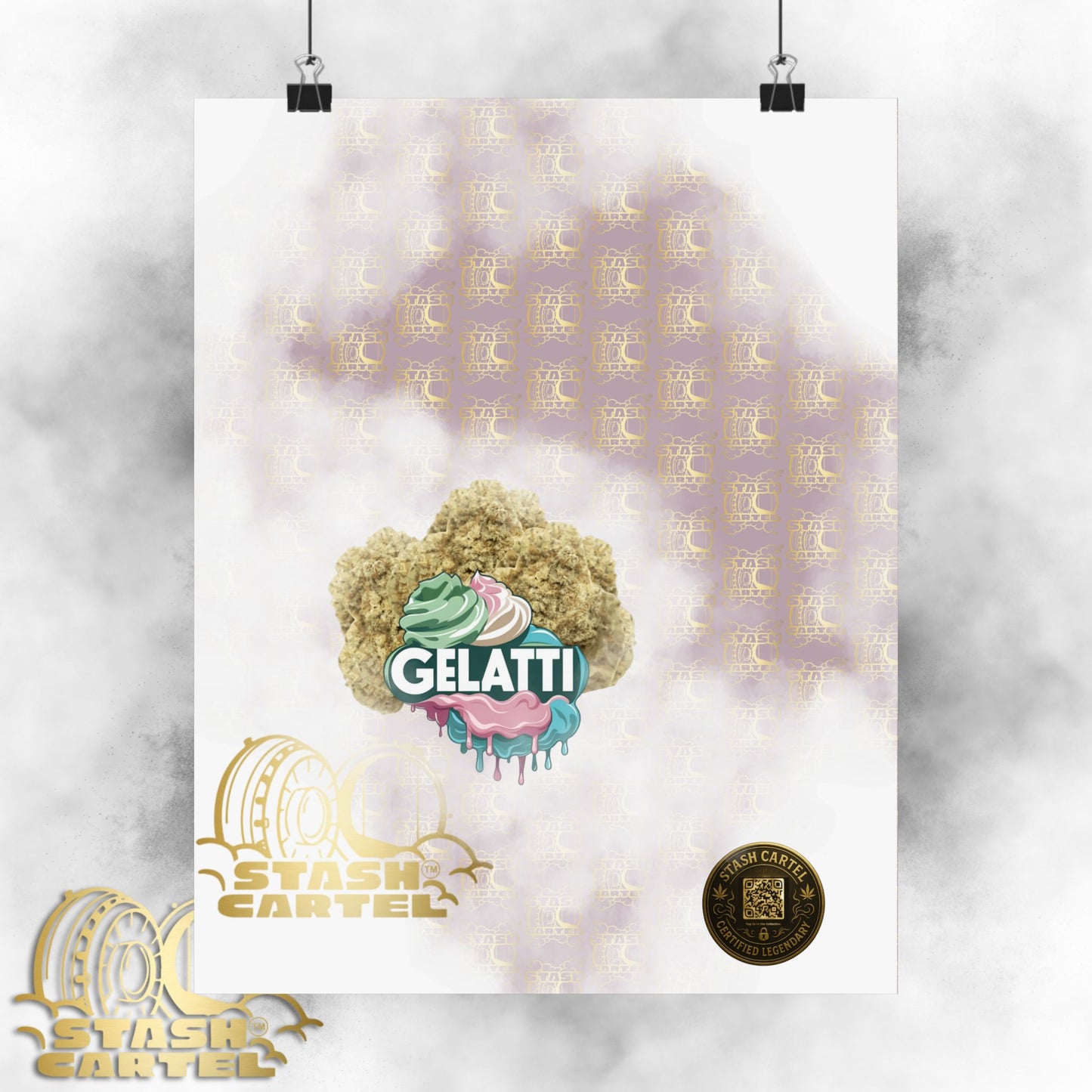 🍦🔥 Gelatti Poster – Bold Hybrid Art with Creamy Gelato & Biscotti Terps
