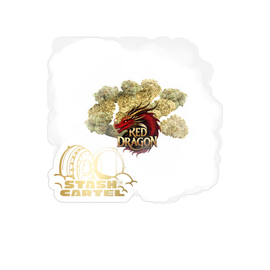 Red Dragon Transparent Outdoor Sticker – Cannabis Culture Art