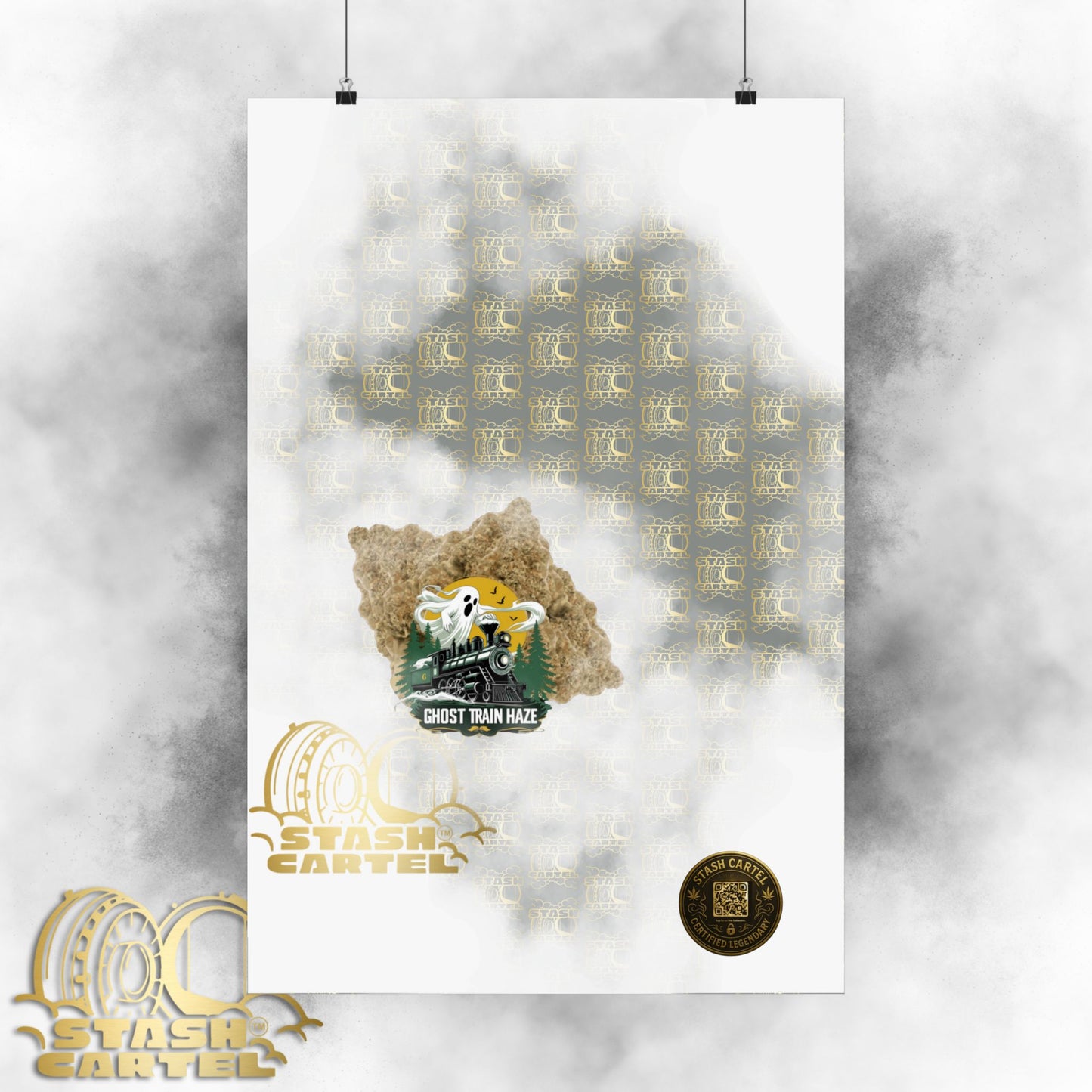 👻🚄 Ghost Train Haze Poster – Mind-Bending Sativa Print for the Visionary
