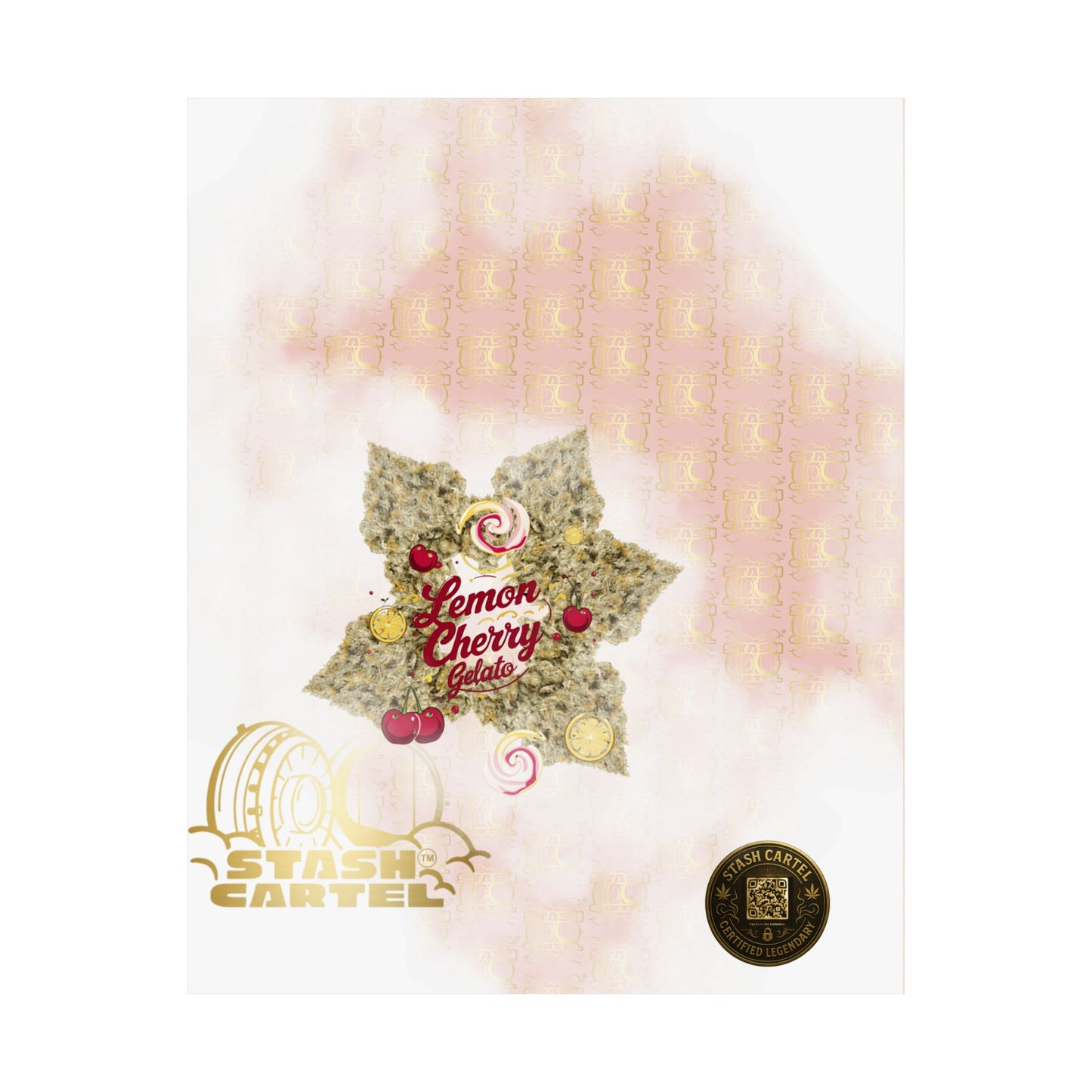 🍋🍒 Lemon Cherry Gelato Poster – Indica Wall Print with Sweet Citrus Cream Terps