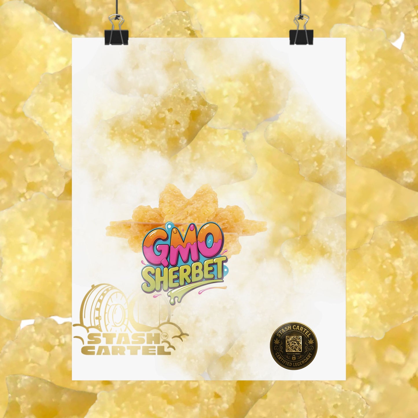 🍧 "GMO Sherbet Crumble Sugar Wax" Terp Profile Art Poster