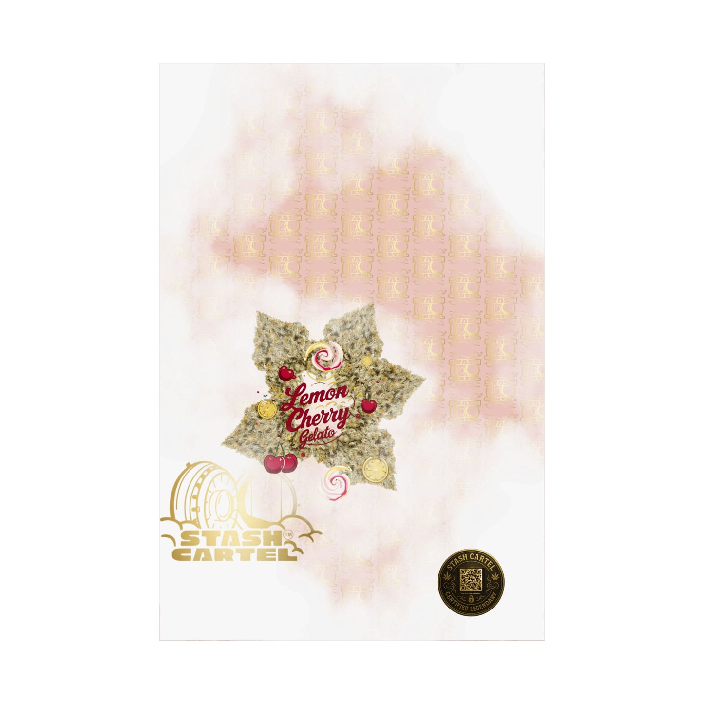 🍋🍒 Lemon Cherry Gelato Poster – Indica Wall Print with Sweet Citrus Cream Terps