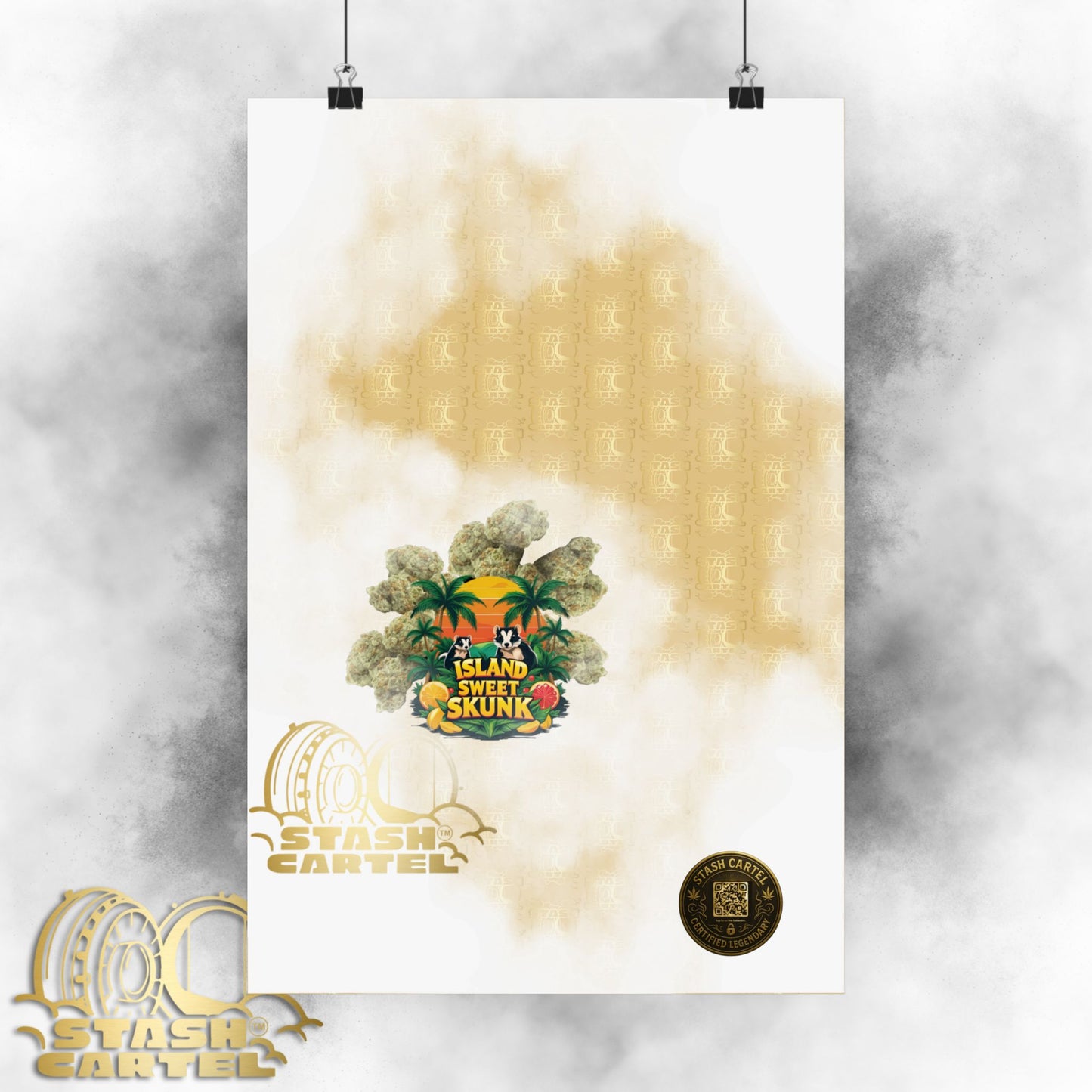 🏝️🦨 Island Sweet Skunk Poster – Tropical Terp Print with Sunshine Sativa Energy