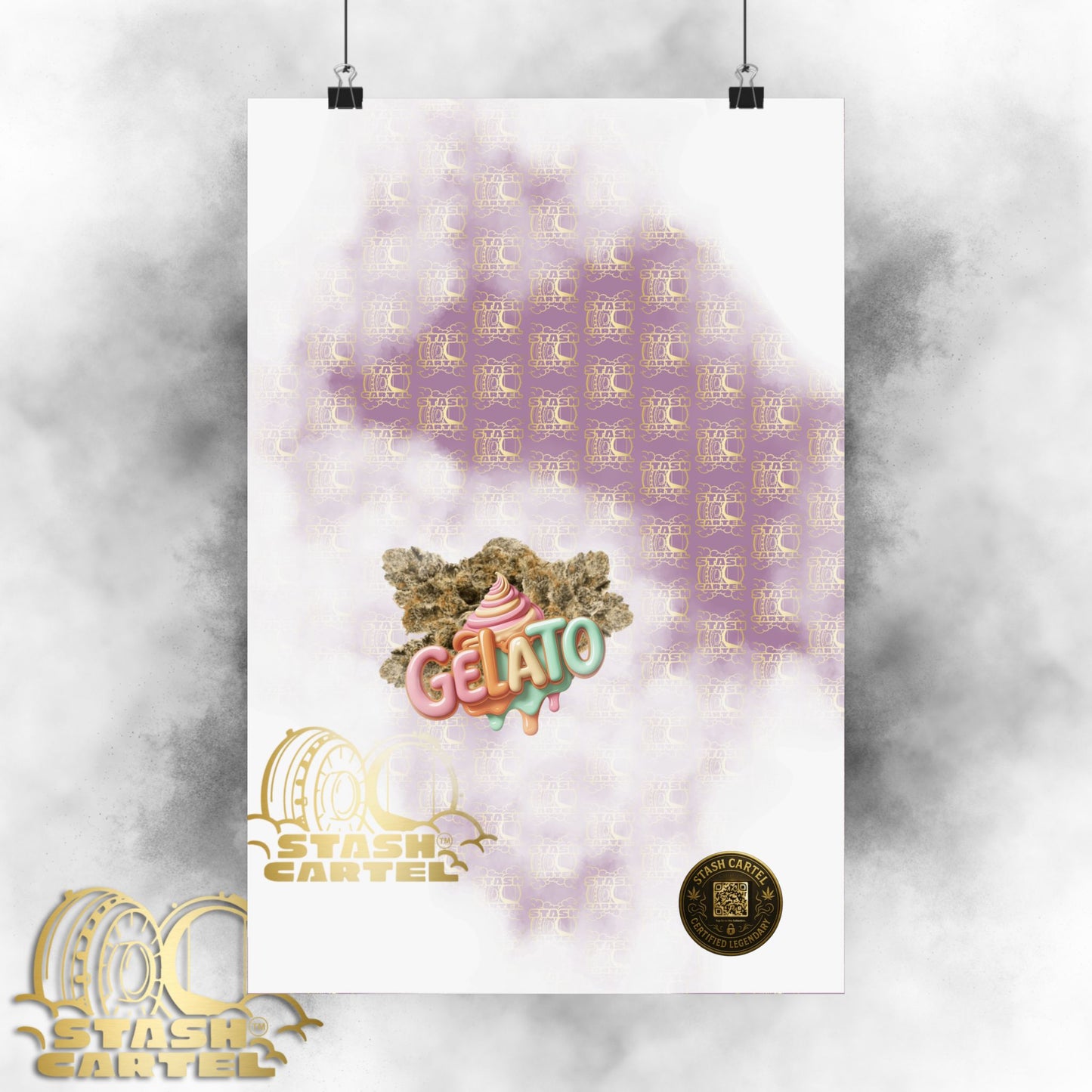 🍨 "Gelato" Strain Poster – Creamy Cannabis Wall Print with Smooth Vibes