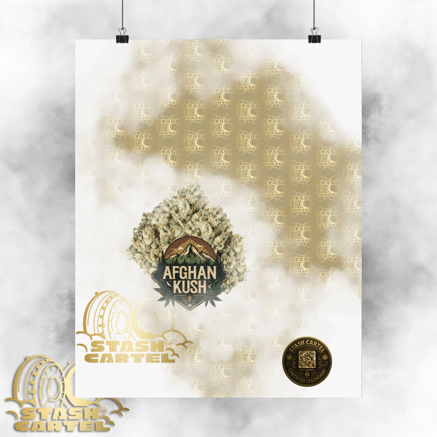 🧿🌄 Afghan Kush Poster – Deep Indica Poster with Landrace Power