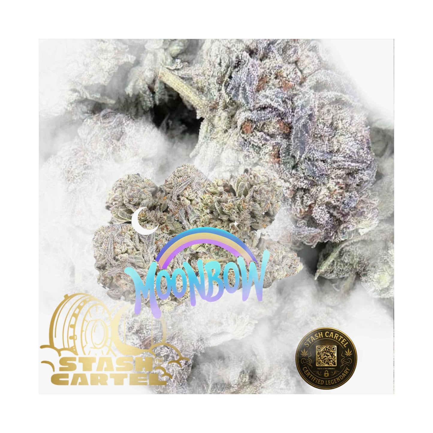 🌈🌌 Moonbow Poster – Hybrid Poster for Cosmic Calm & Candy Gas