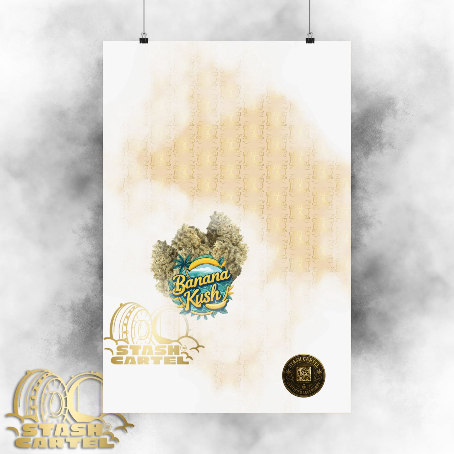 🍌🌿 Banana Kush Poster – Creamy Indica Hybrid Wall Print with Island Chill