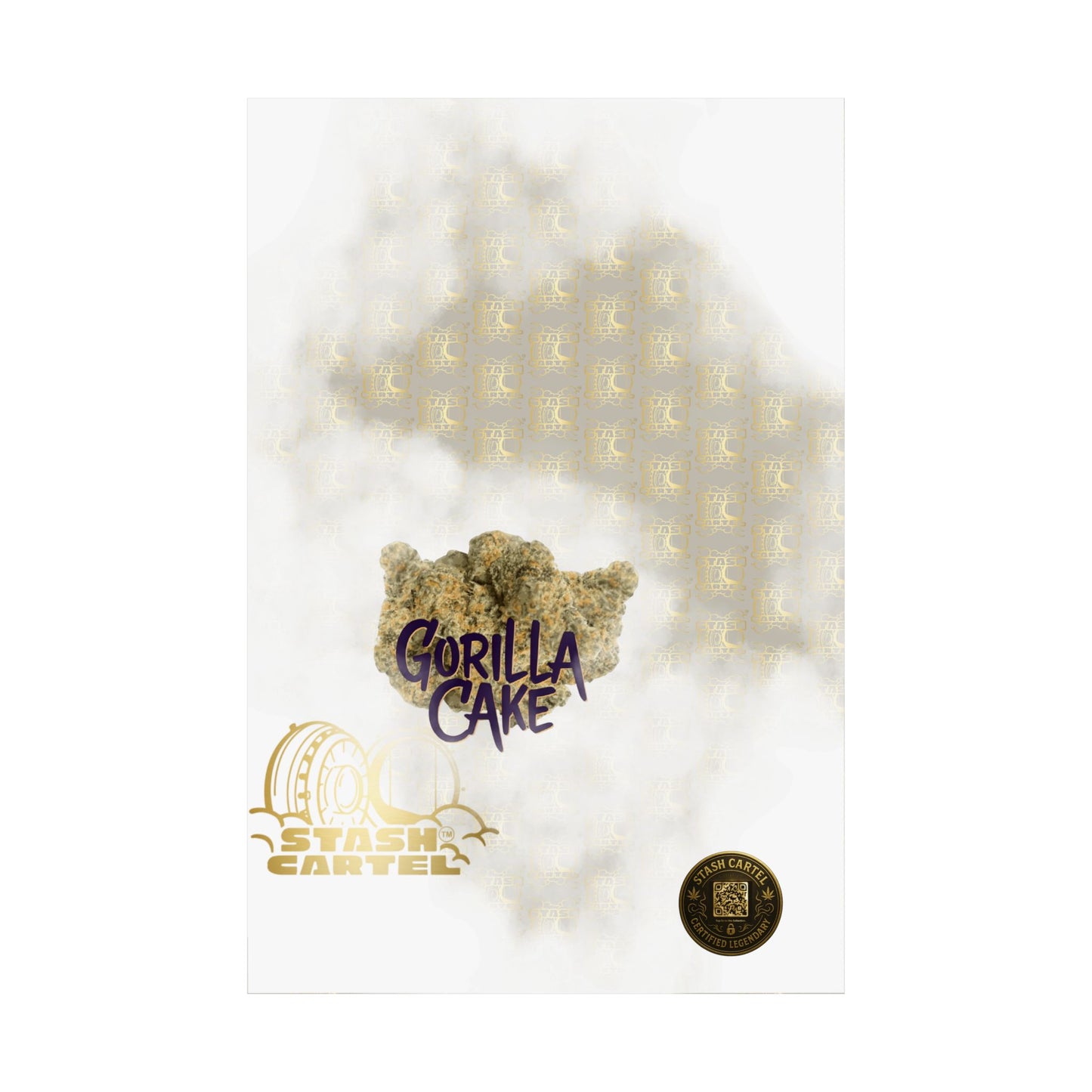 🎂🦍 Gorilla Cake Poster – Dessert Gas Hybrid Wall Art with Sticky Terps