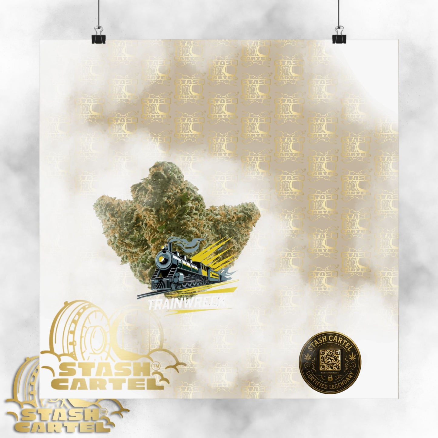 🚂⚡ Trainwreck Poster – High-Voltage Sativa Wall Art for Focus & Flow