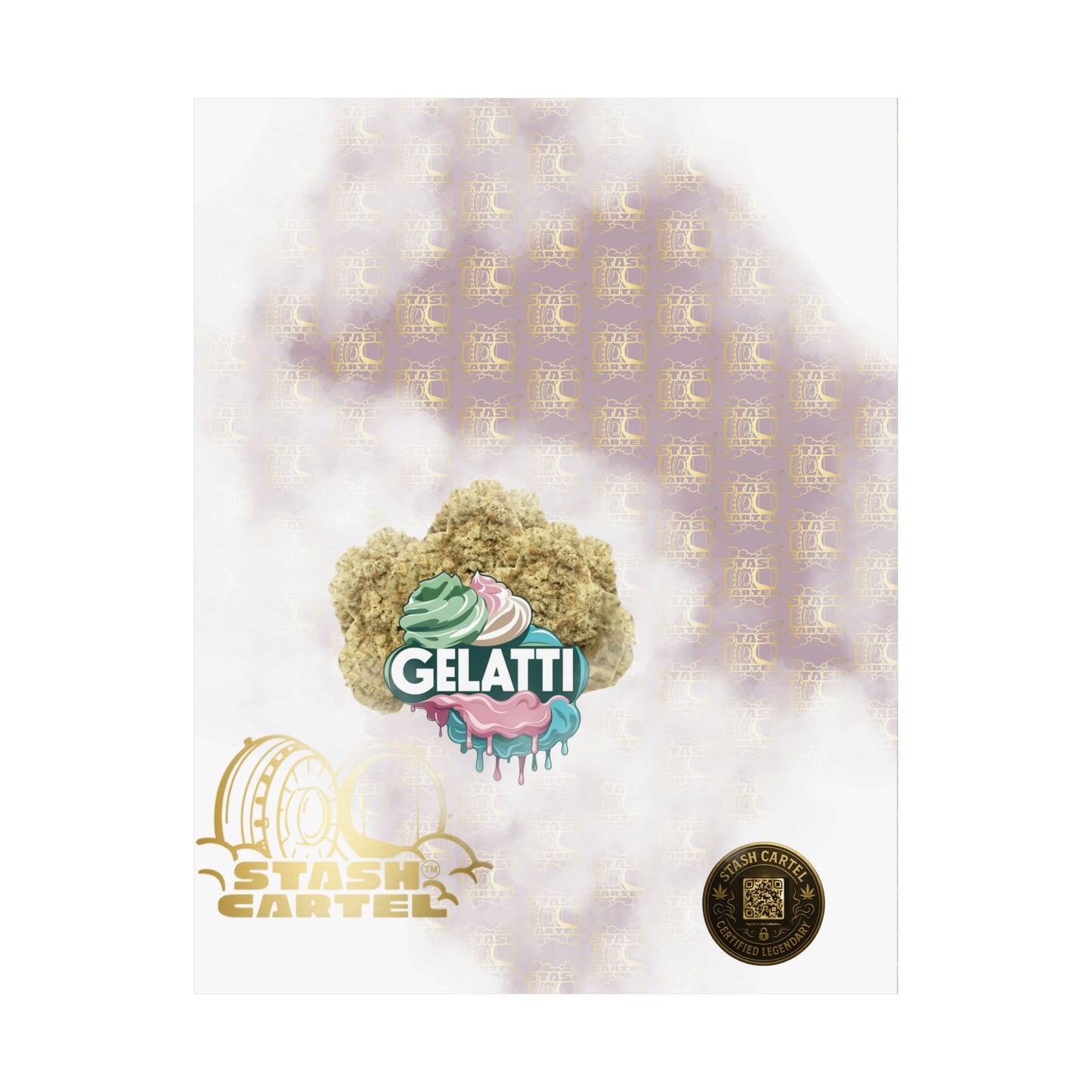🍦🔥 Gelatti Poster – Bold Hybrid Art with Creamy Gelato & Biscotti Terps