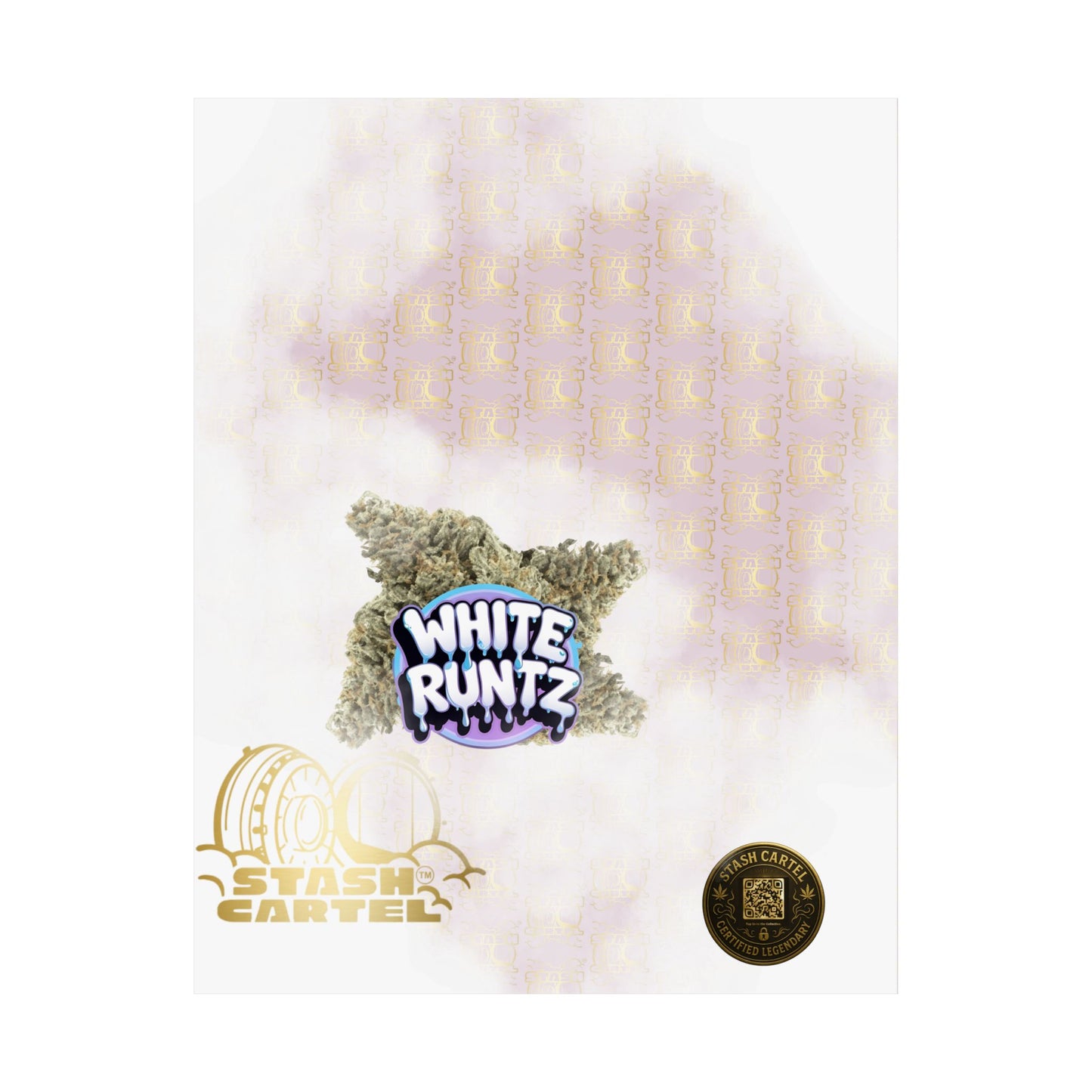 ❄️🎀 White Runtz Poster – Designer Candy Gas Hybrid Poster with Luxury Vibes