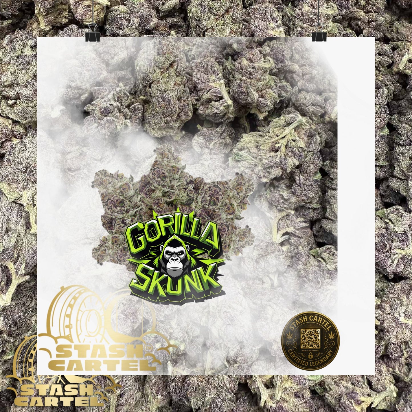 🦍 "Gorilla Skunk" Poster – Pungent Hybrid Cannabis Decor for Real Smokers
