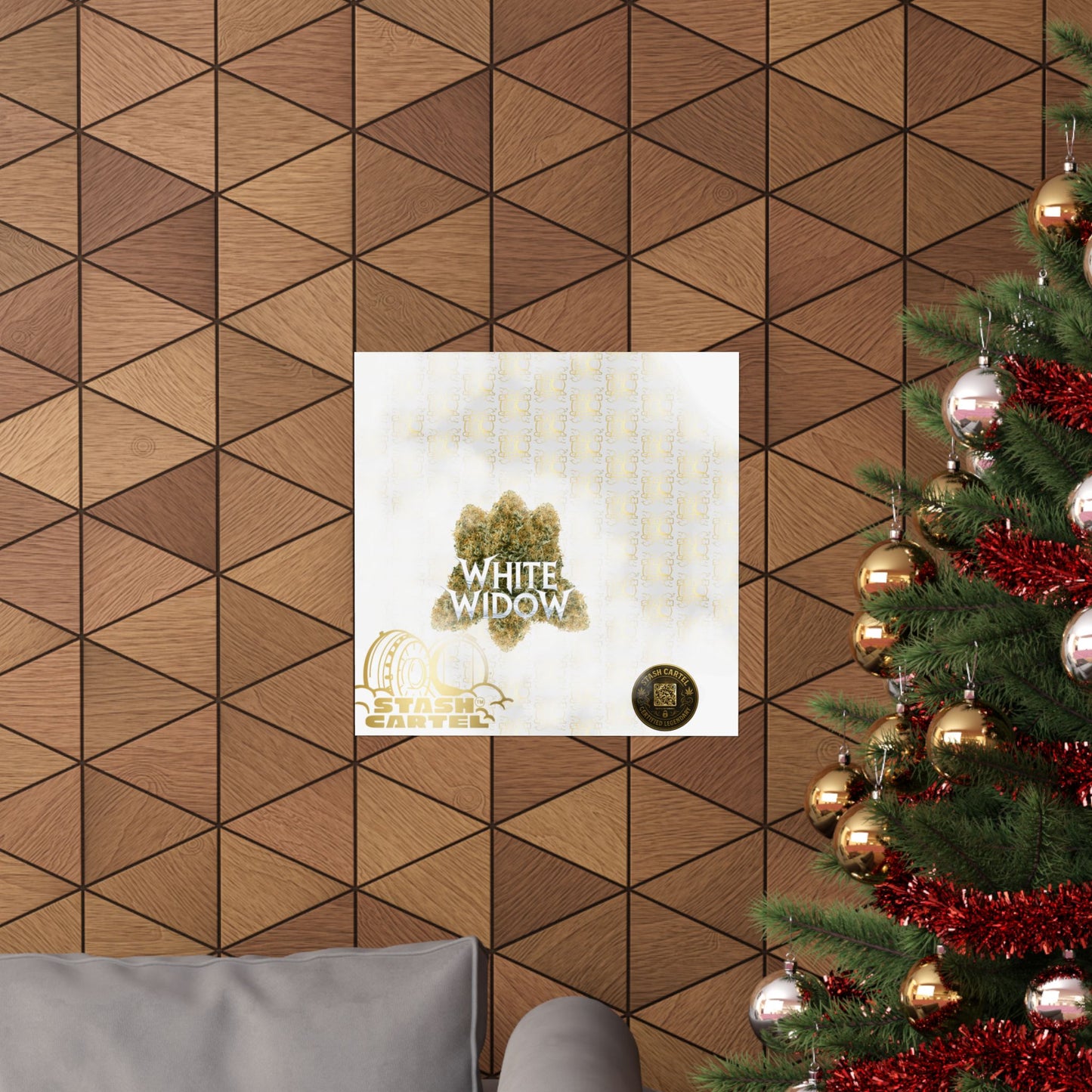 🕸️ "White Widow" Frosted Hybrid Legacy Poster – Classic Cannabis Wall Art