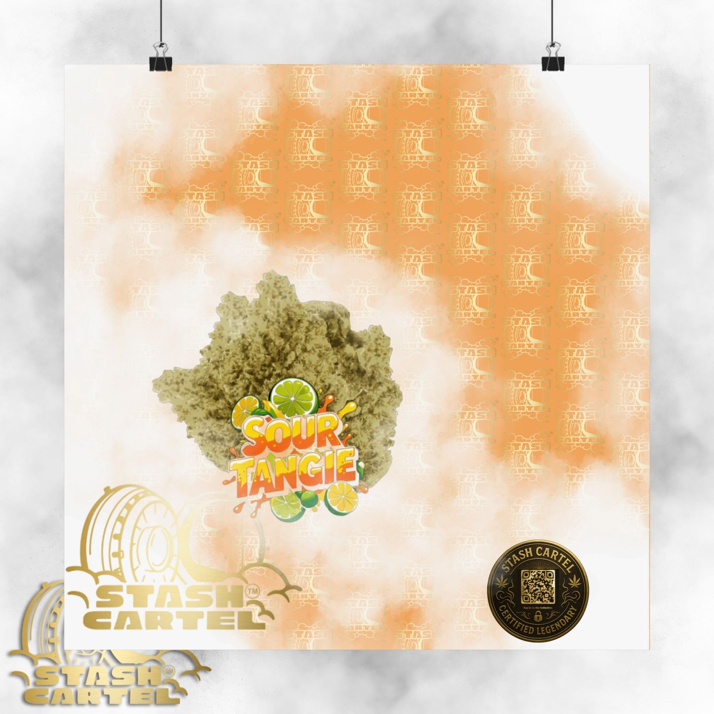 🍊⚡ Sour Tangie Poster – Citrus-Forward Sativa Poster with Diesel Drive