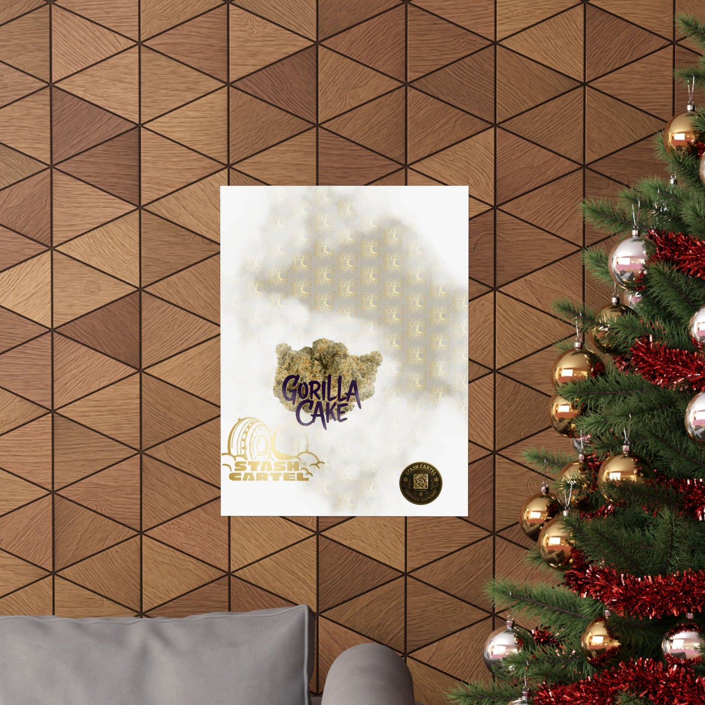 🎂🦍 Gorilla Cake Poster – Dessert Gas Hybrid Wall Art with Sticky Terps