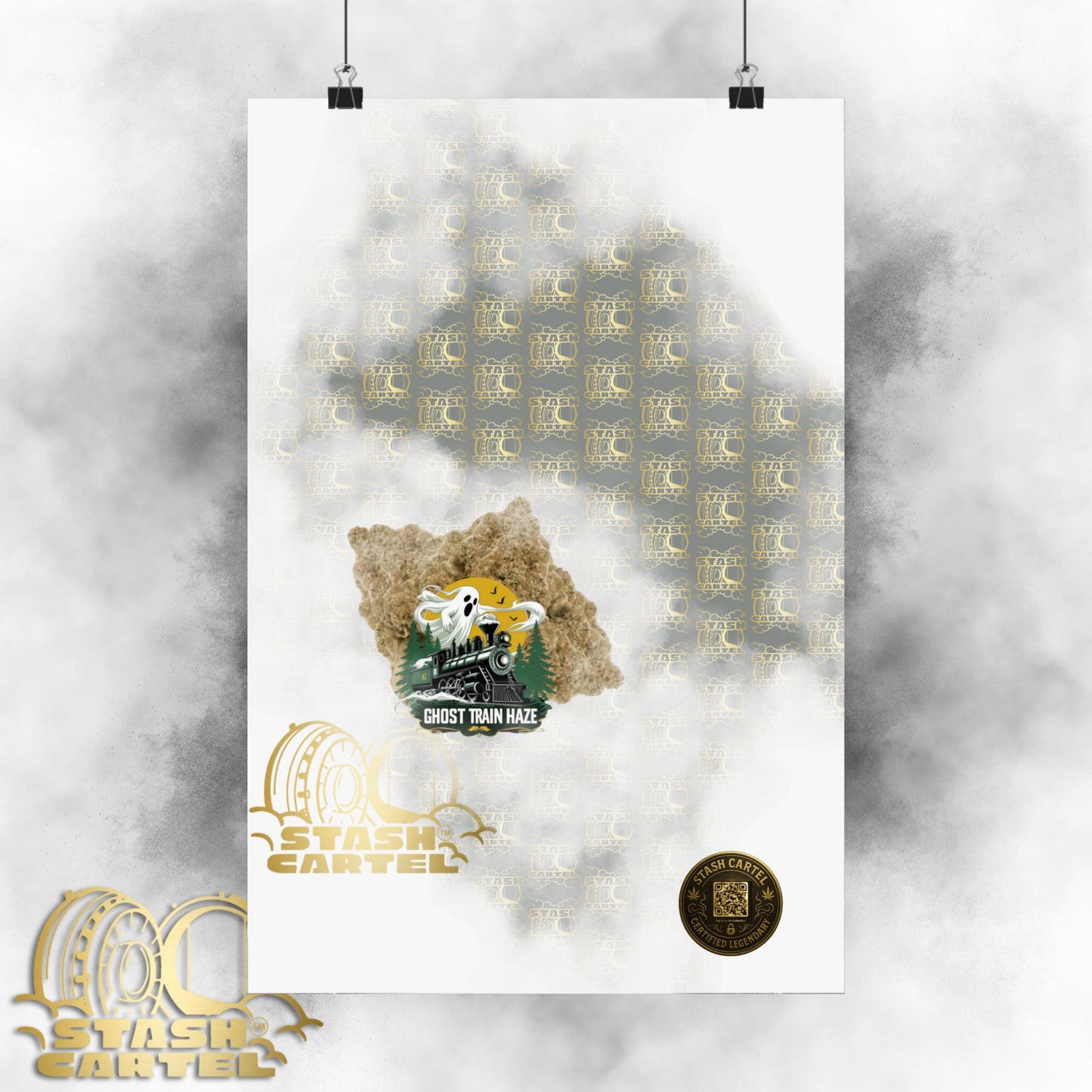 👻🚄 Ghost Train Haze Poster – Mind-Bending Sativa Print for the Visionary