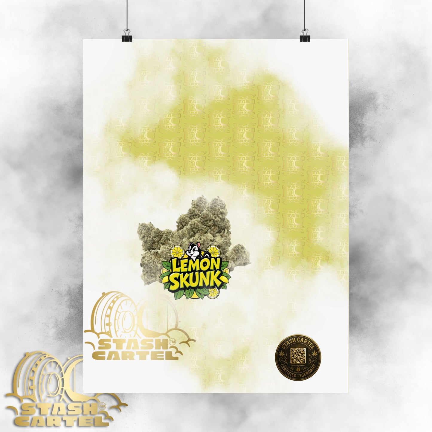 🍋🦨 Lemon Skunk Poster – Zesty Sativa Hybrid with Classic Skunk Funk & Uplifting Vibes