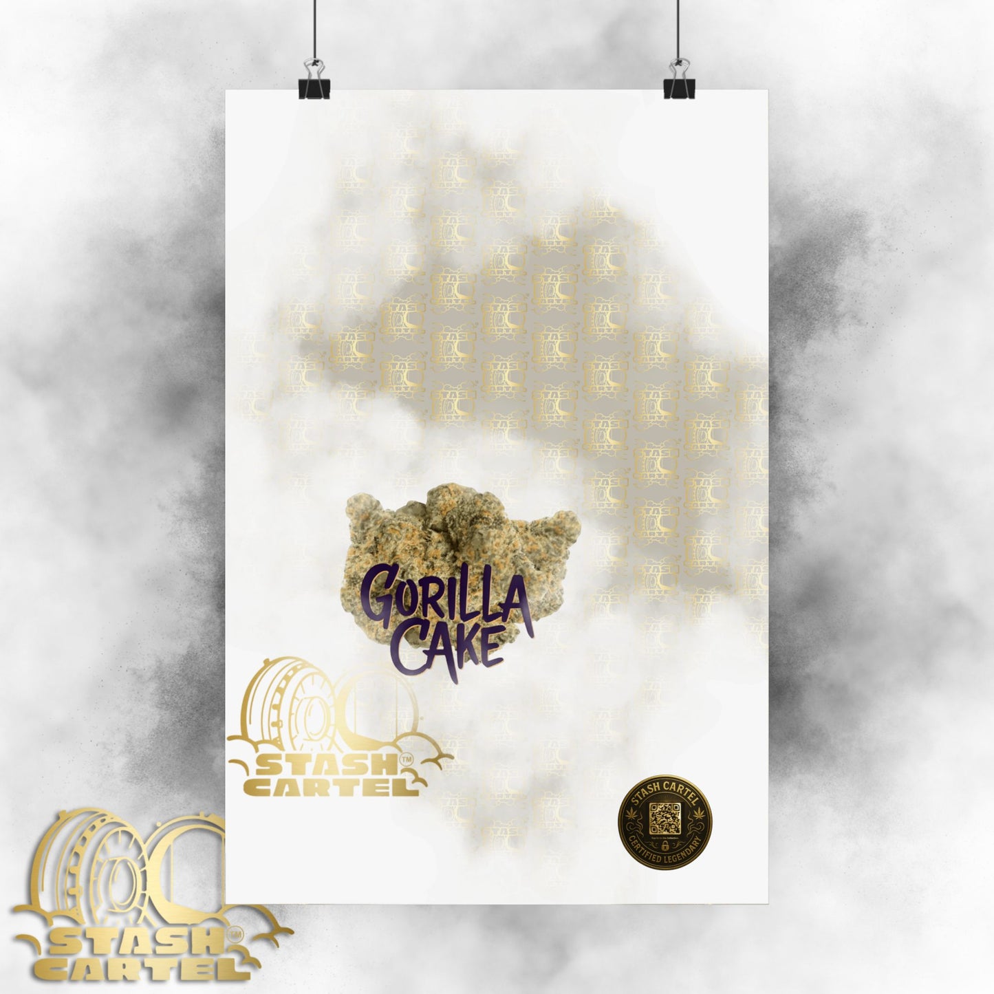 🎂🦍 Gorilla Cake Poster – Dessert Gas Hybrid Wall Art with Sticky Terps