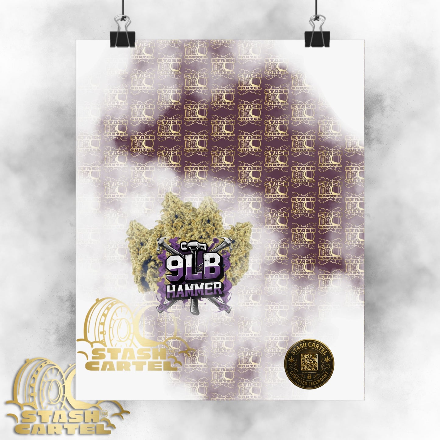 🔨💤 Nine Pound Hammer Poster – Heavy Indica Wall Art with Grape & Lime Terps