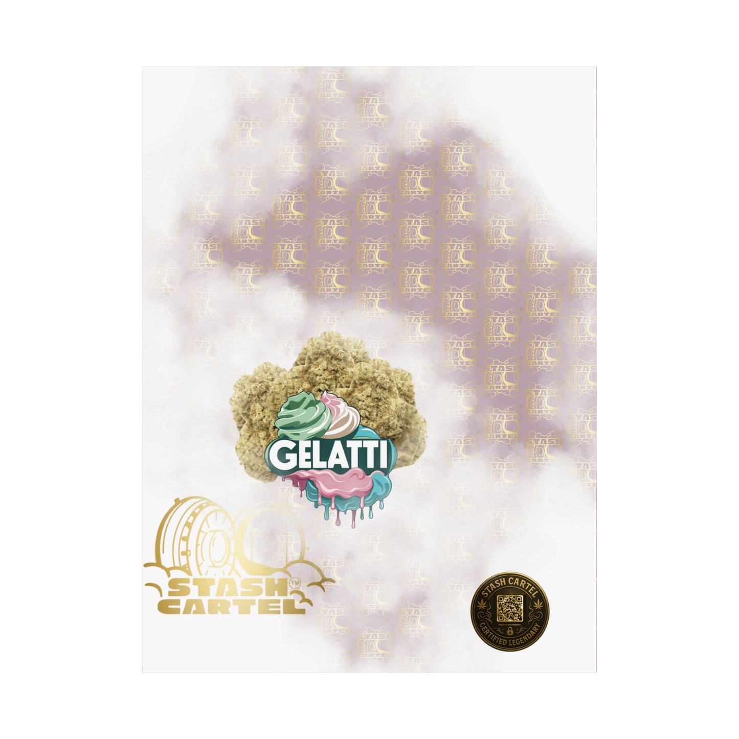 🍦🔥 Gelatti Poster – Bold Hybrid Art with Creamy Gelato & Biscotti Terps