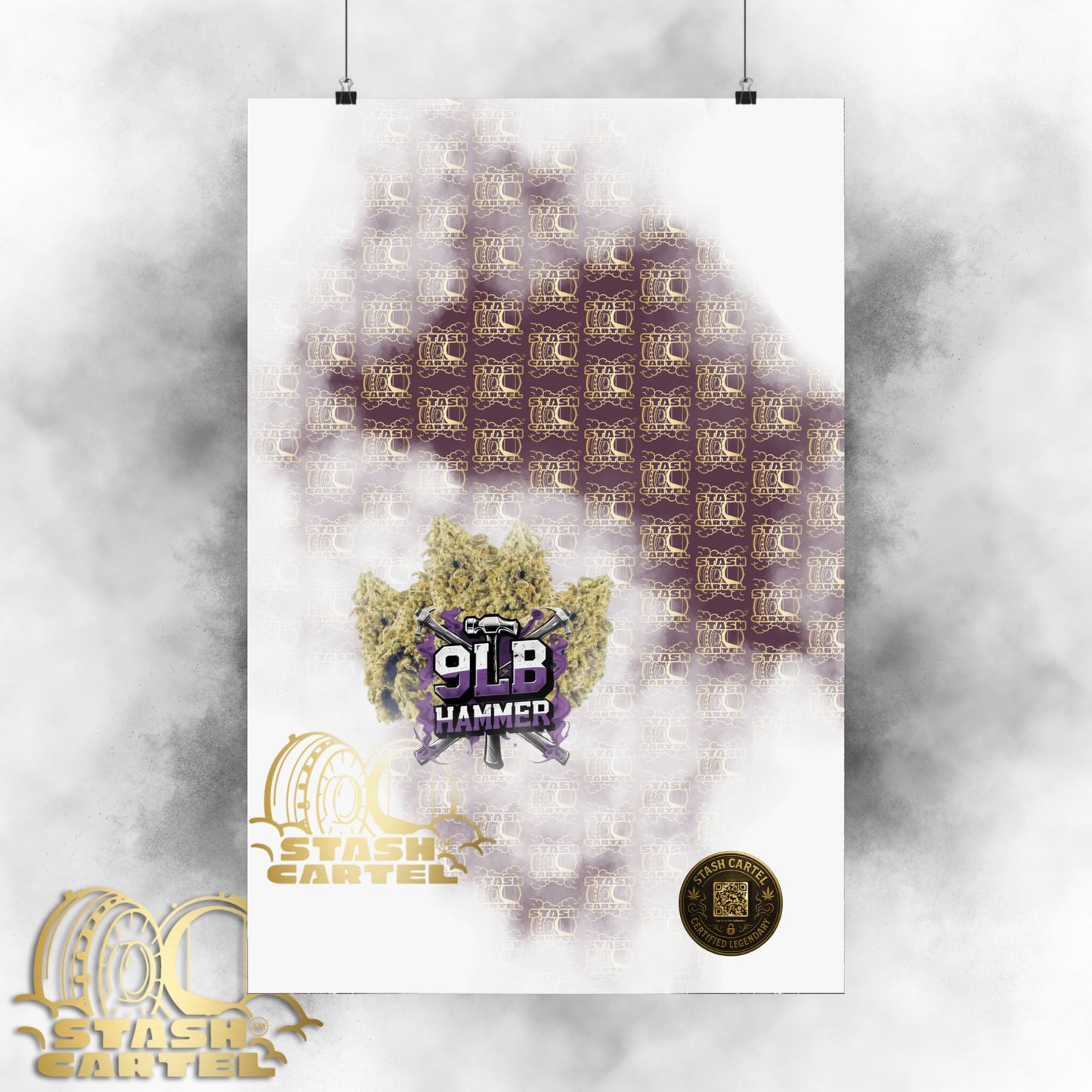 🔨💤 Nine Pound Hammer Poster – Heavy Indica Wall Art with Grape & Lime Terps