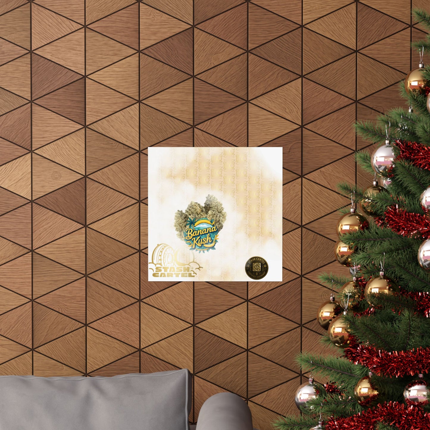 🍌🌿 Banana Kush Poster – Creamy Indica Hybrid Wall Print with Island Chill