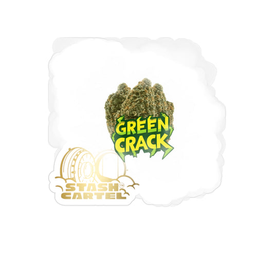 Green Crack Transparent Outdoor Sticker – Cannabis Culture Art