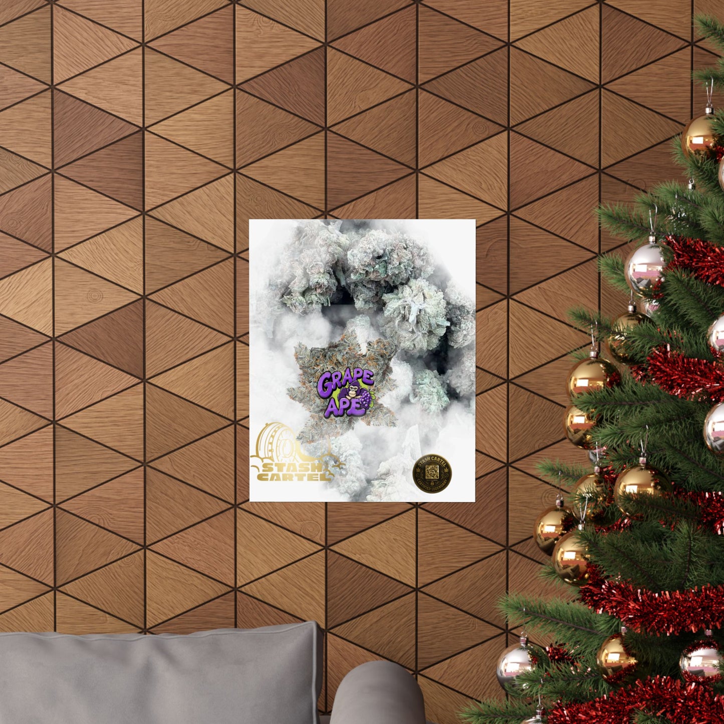🍇 "Grape Ape" Poster – Deep Purple Cannabis Wall Print for Indica Lovers