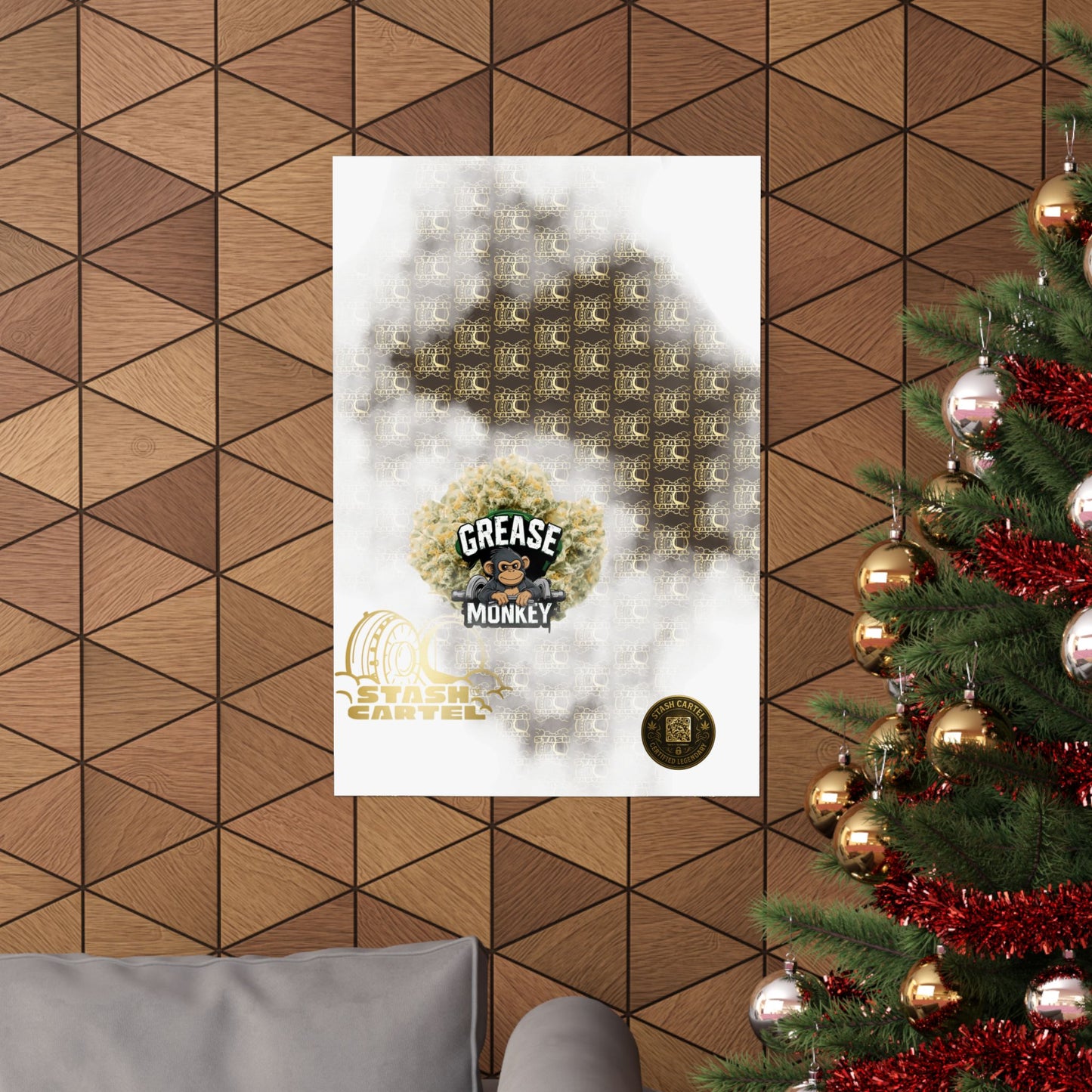🧼🛠️ Grease Monkey Poster – Gassy Hybrid Wall Art with Full-Body Chill