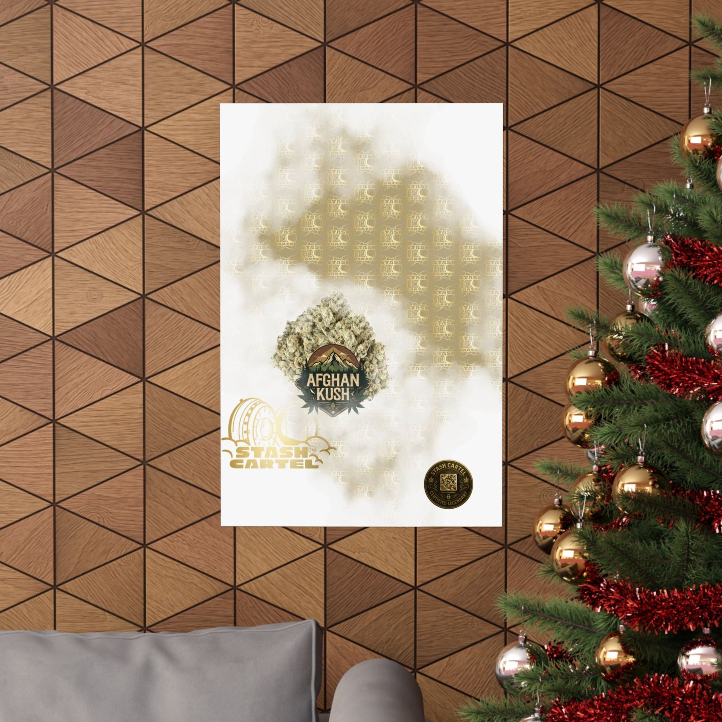 🧿🌄 Afghan Kush Poster – Deep Indica Poster with Landrace Power