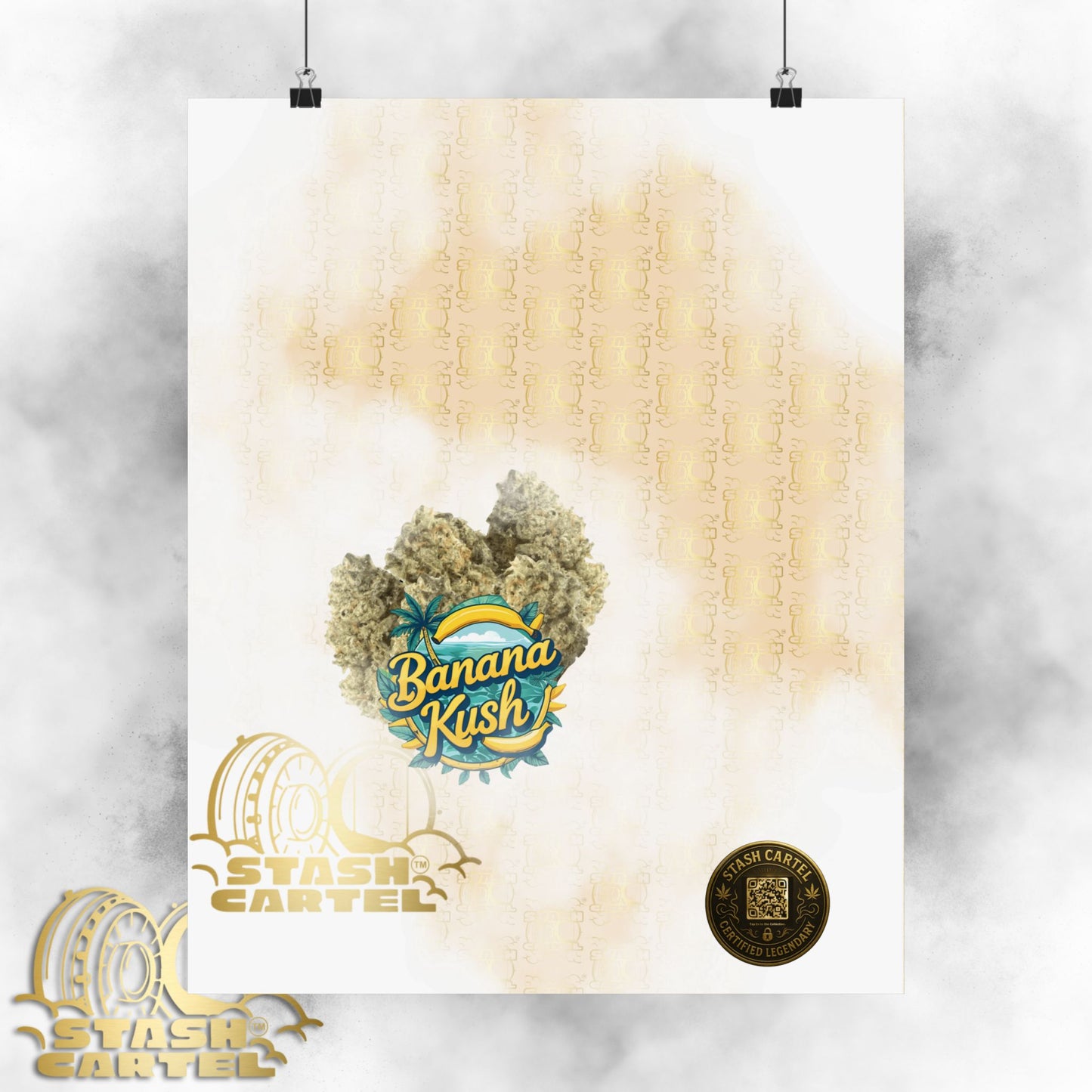 🍌🌿 Banana Kush Poster – Creamy Indica Hybrid Wall Print with Island Chill