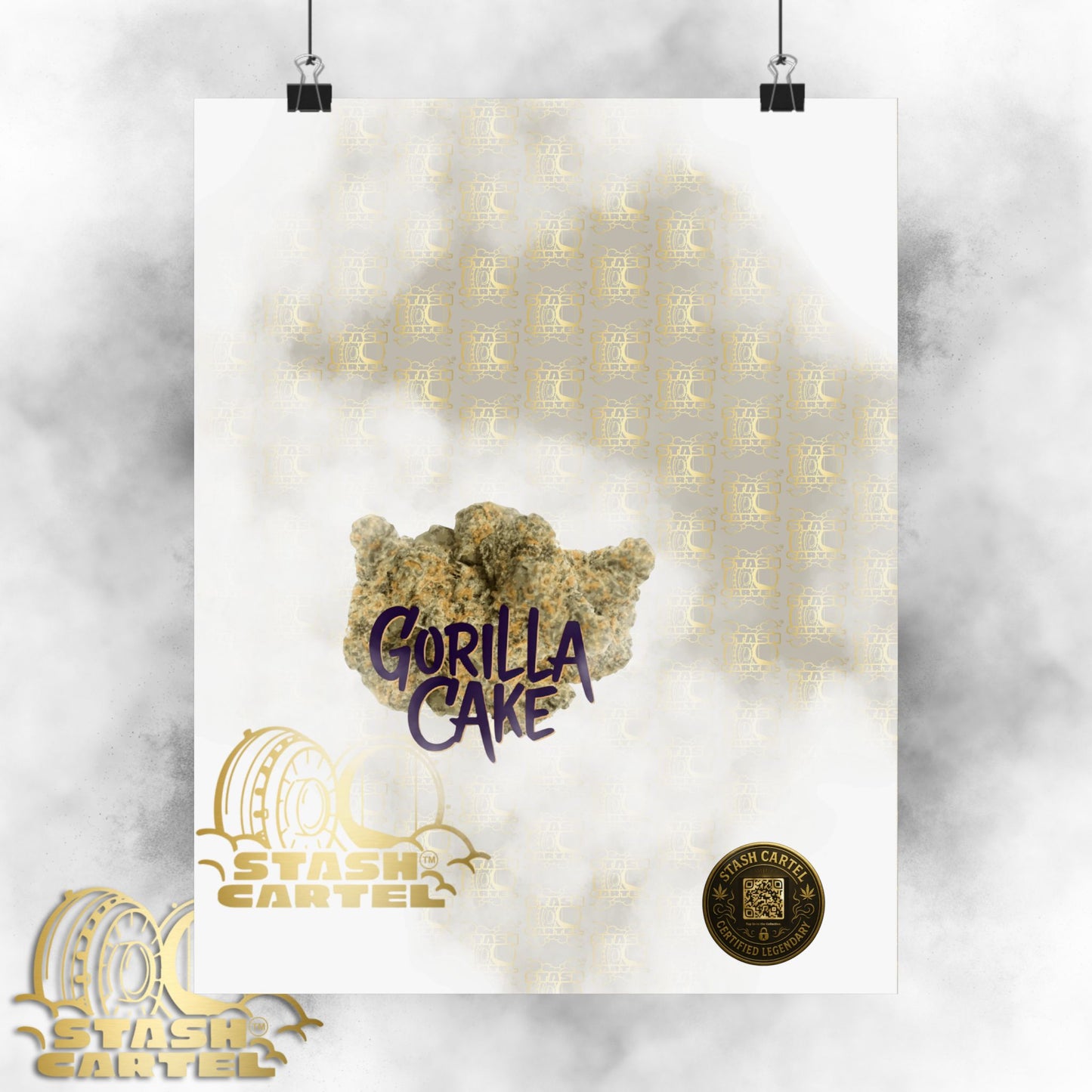 🎂🦍 Gorilla Cake Poster – Dessert Gas Hybrid Wall Art with Sticky Terps