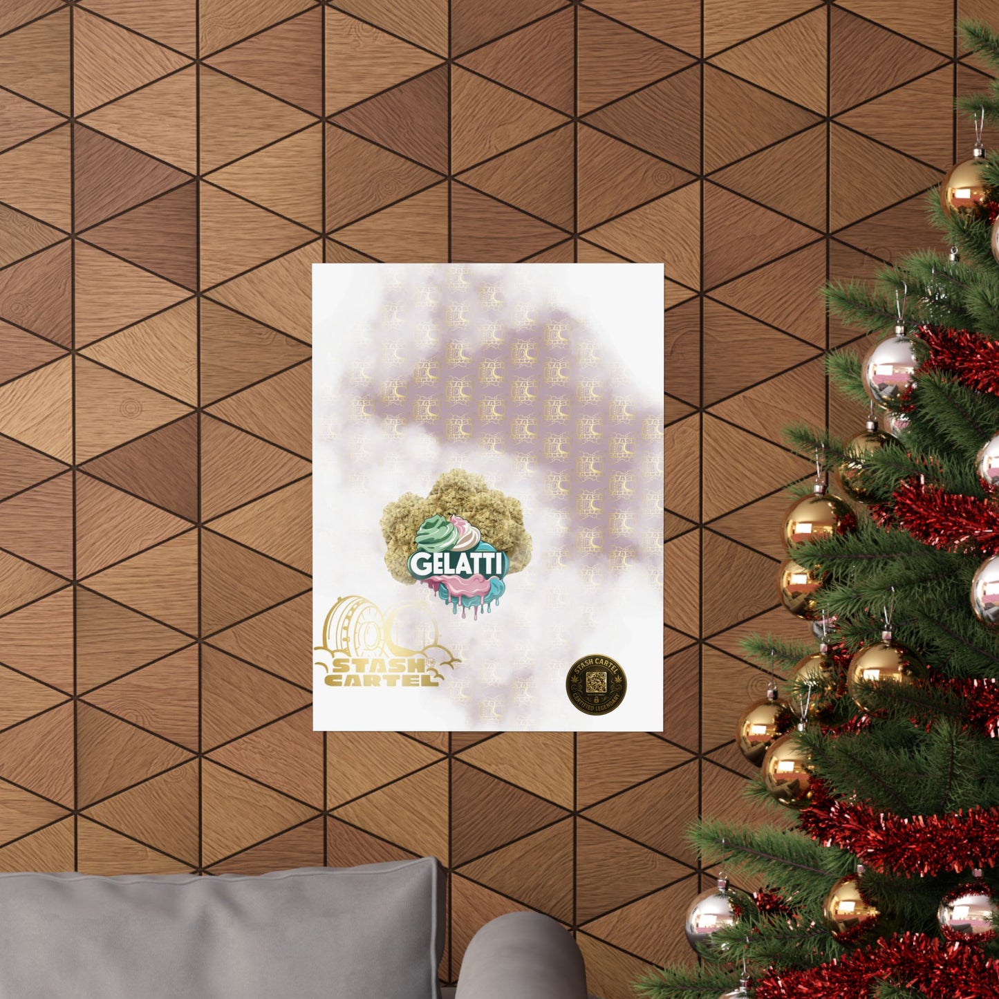 🍦🔥 Gelatti Poster – Bold Hybrid Art with Creamy Gelato & Biscotti Terps